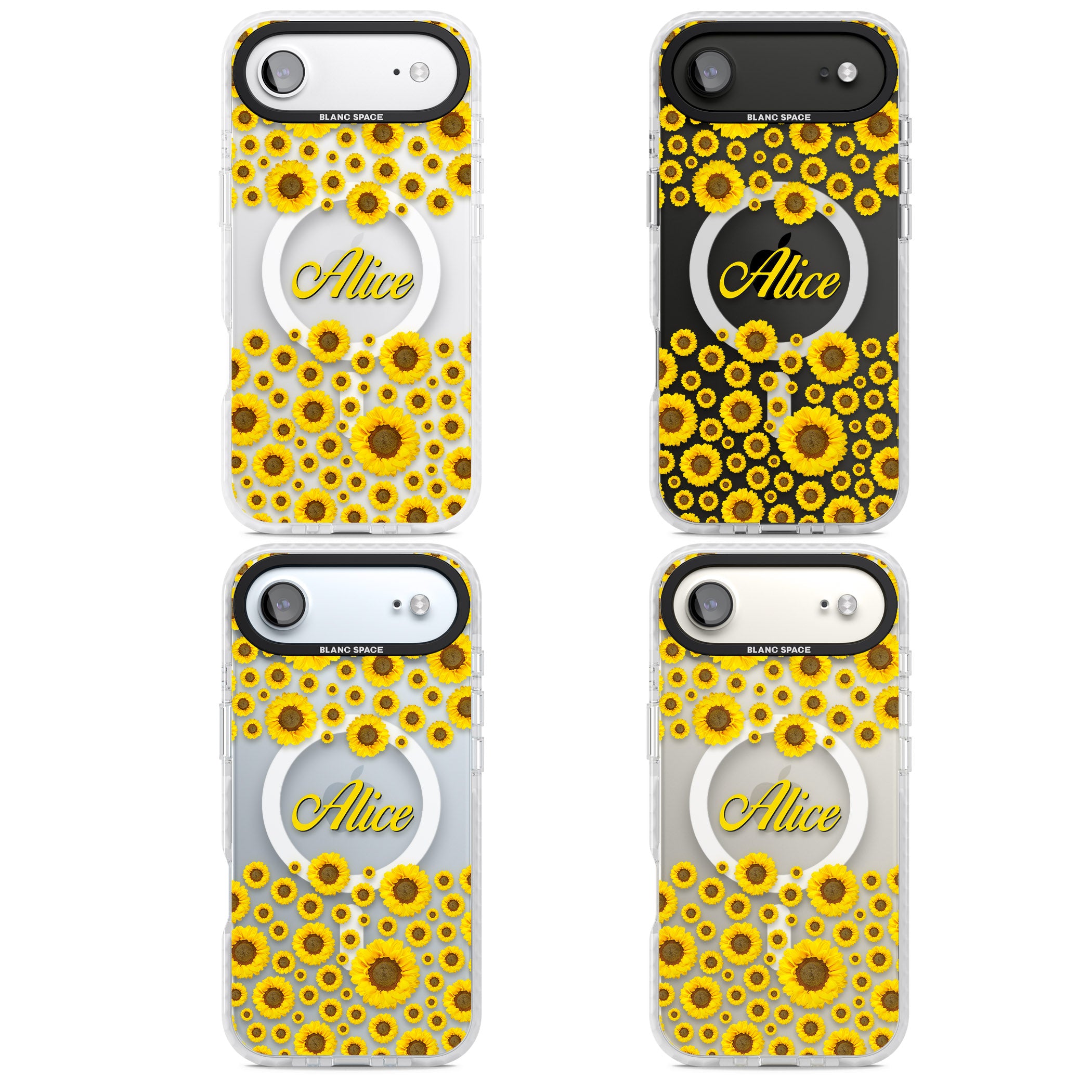 Personalised Sunflowers iPhone 17 Air Impact Pro Clear Phone Case APT Impact Protection