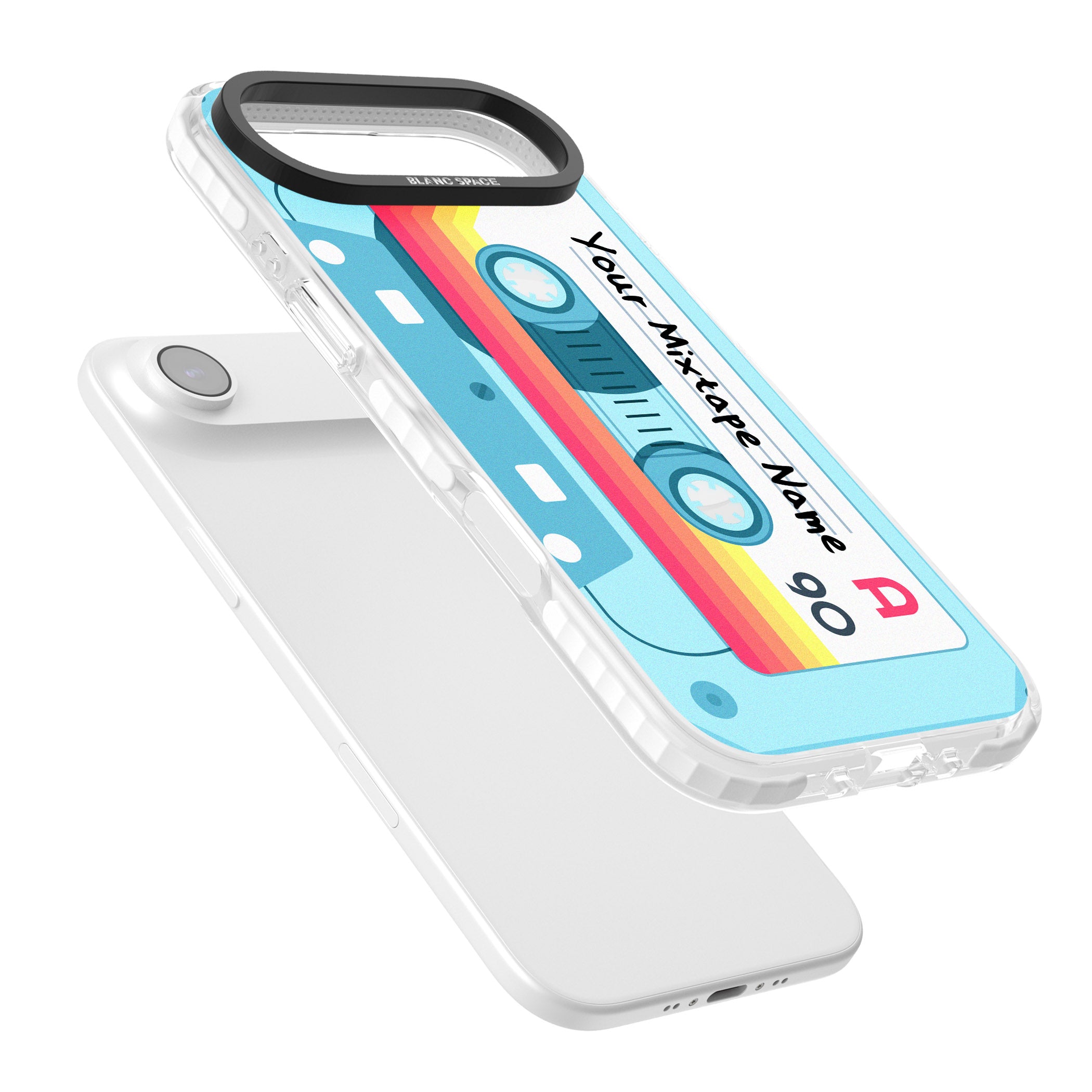 Personalised Retro Mixtape Sporty iPhone 17 Air Impact Pro Clear Phone Case Colours