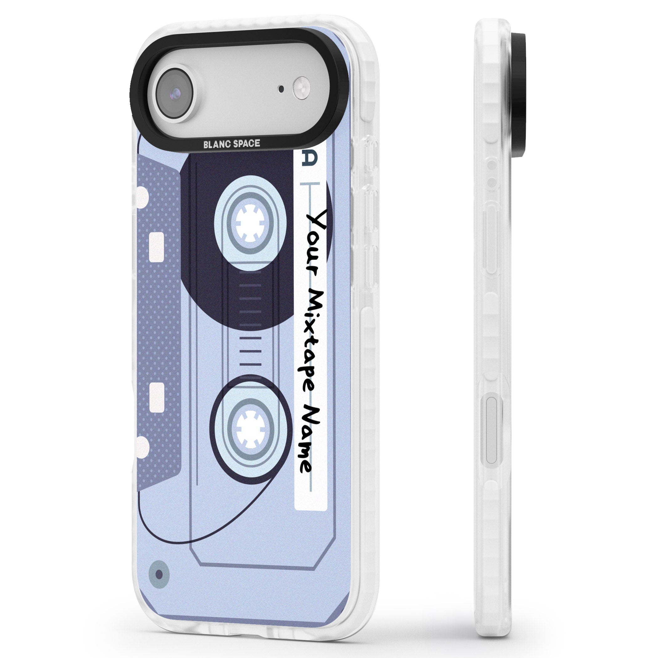 Personalised Retro Mixtape Industrial iPhone 17 Air Impact Pro Clear Phone Case Side Profile