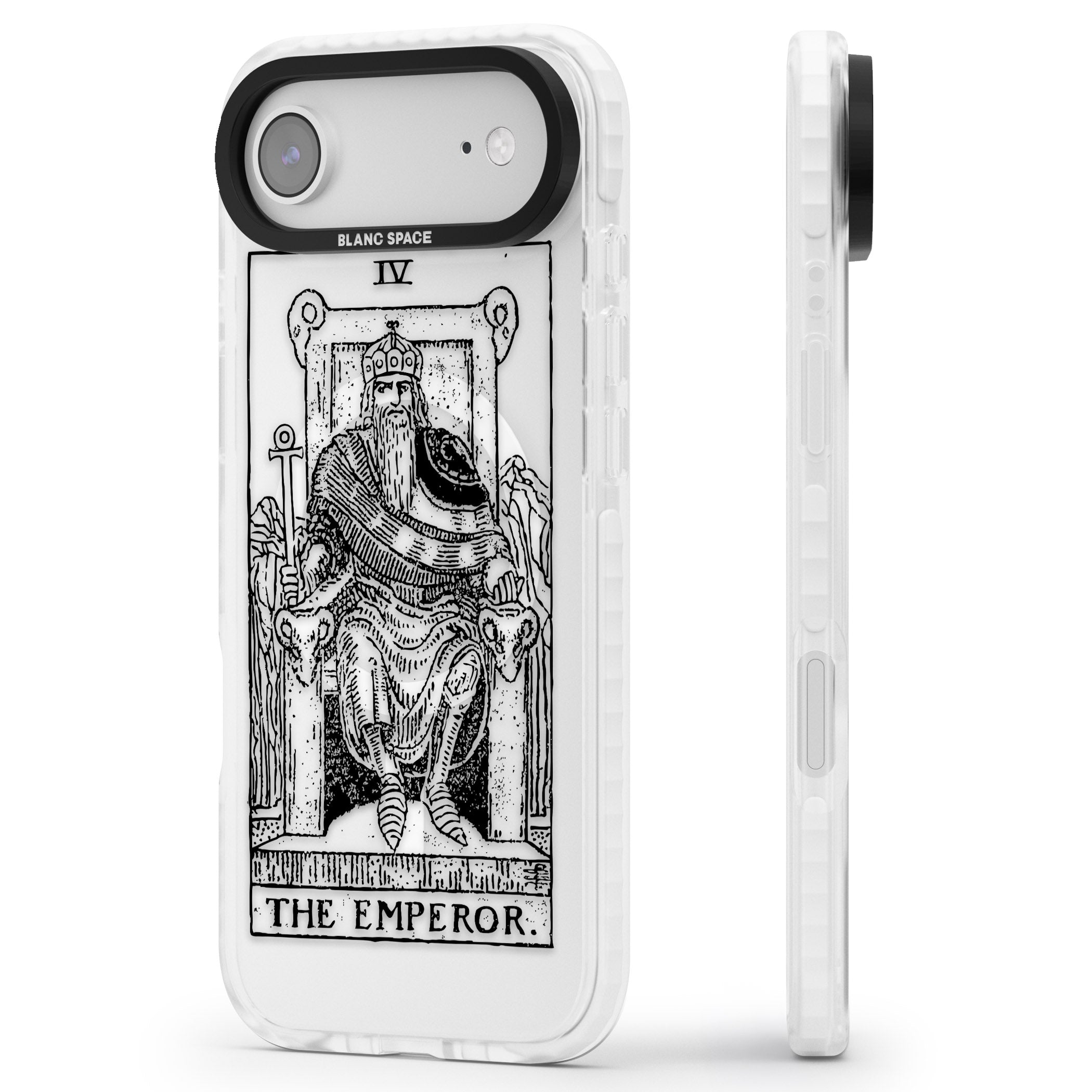 Personalised The Emperor Tarot iPhone 17 Air Impact Pro Clear Phone Case Side Profile