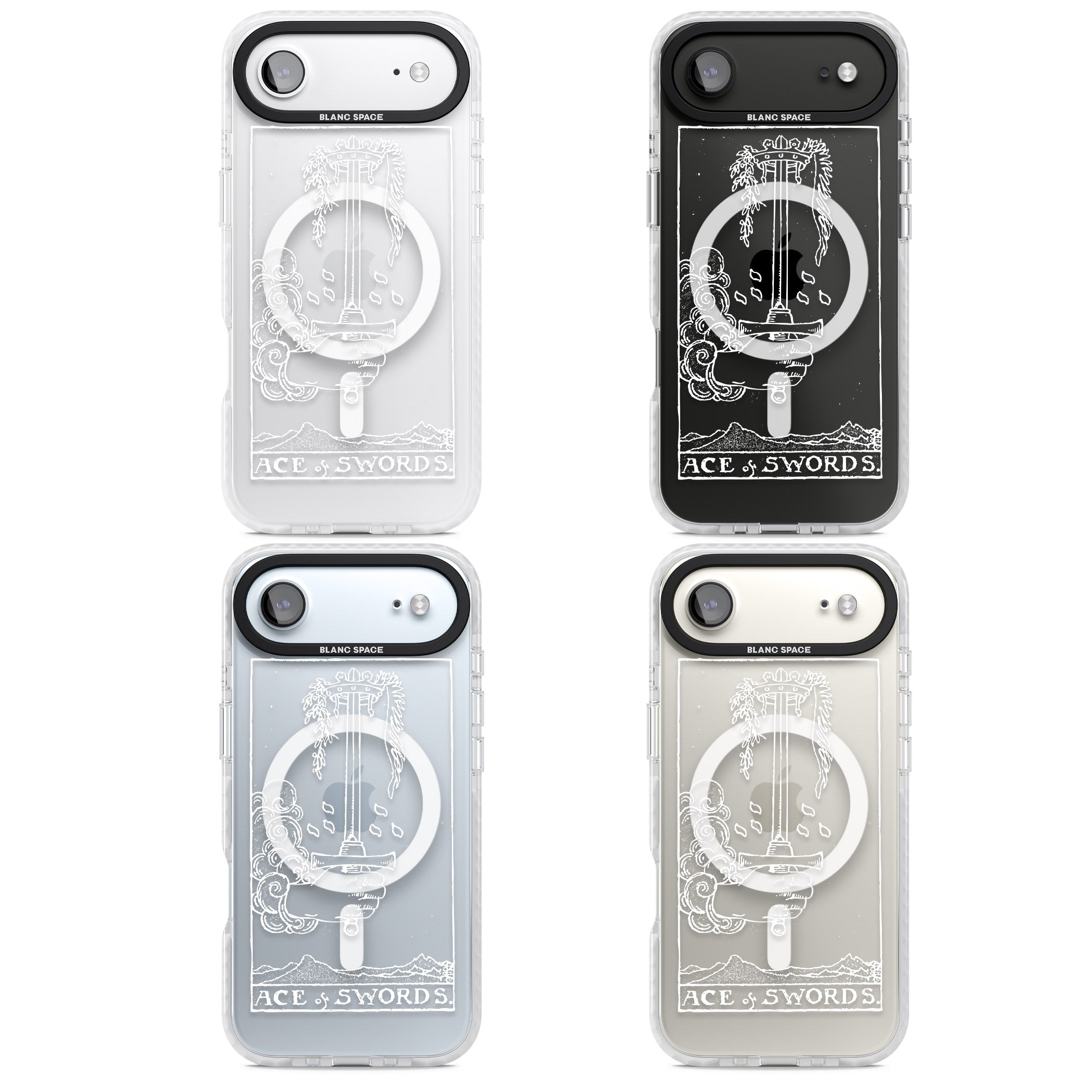 Personalised Ace Of Swords Tarot Card (White) iPhone 17 Air Impact Pro Clear Phone Case APT Impact Protection