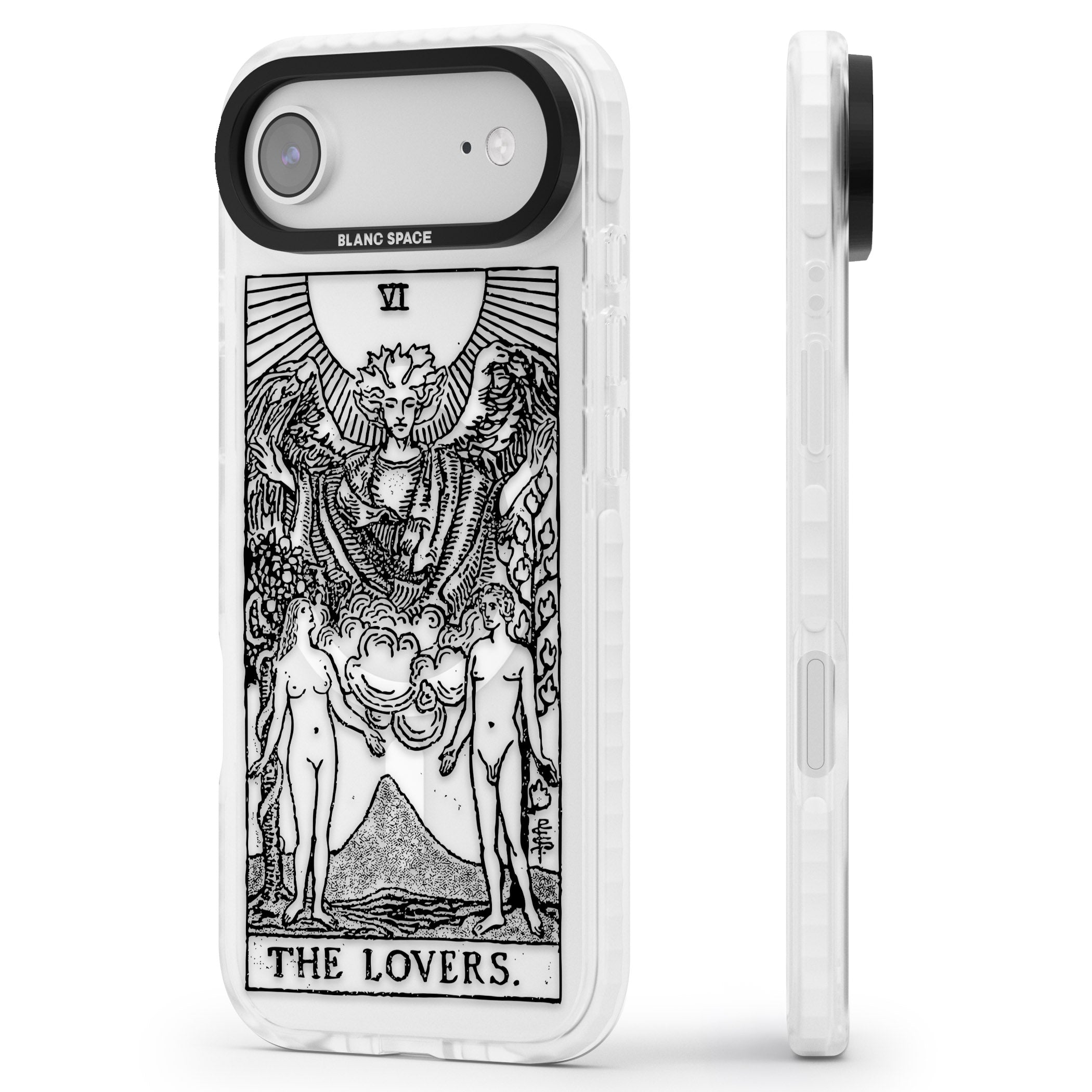 Personalised The Lovers Tarot Card (Clear) iPhone 17 Air Impact Pro Clear Phone Case Side Profile