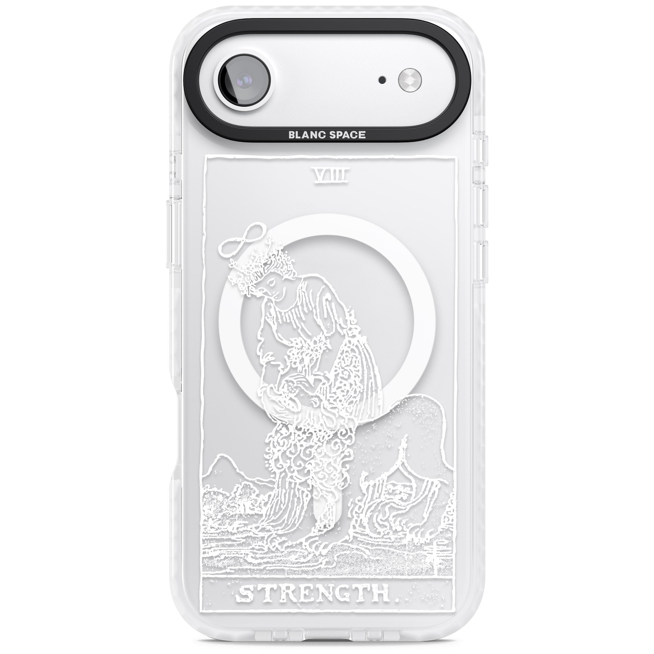 Personalised Strength Tarot Card (White) iPhone 17 Air Impact Pro Clear Phone Case