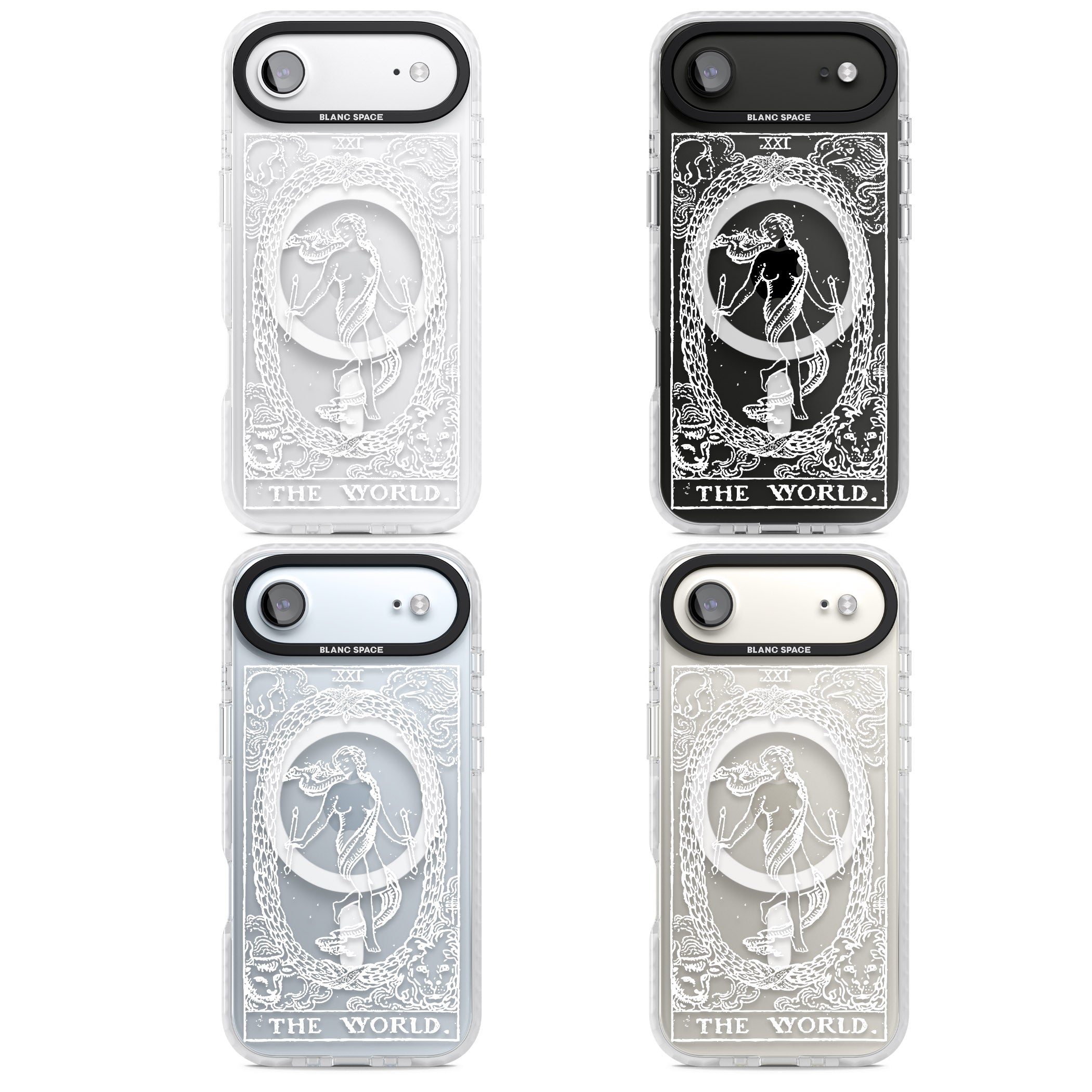 Personalised The World Tarot Card (White) iPhone 17 Air Impact Pro Clear Phone Case APT Impact Protection