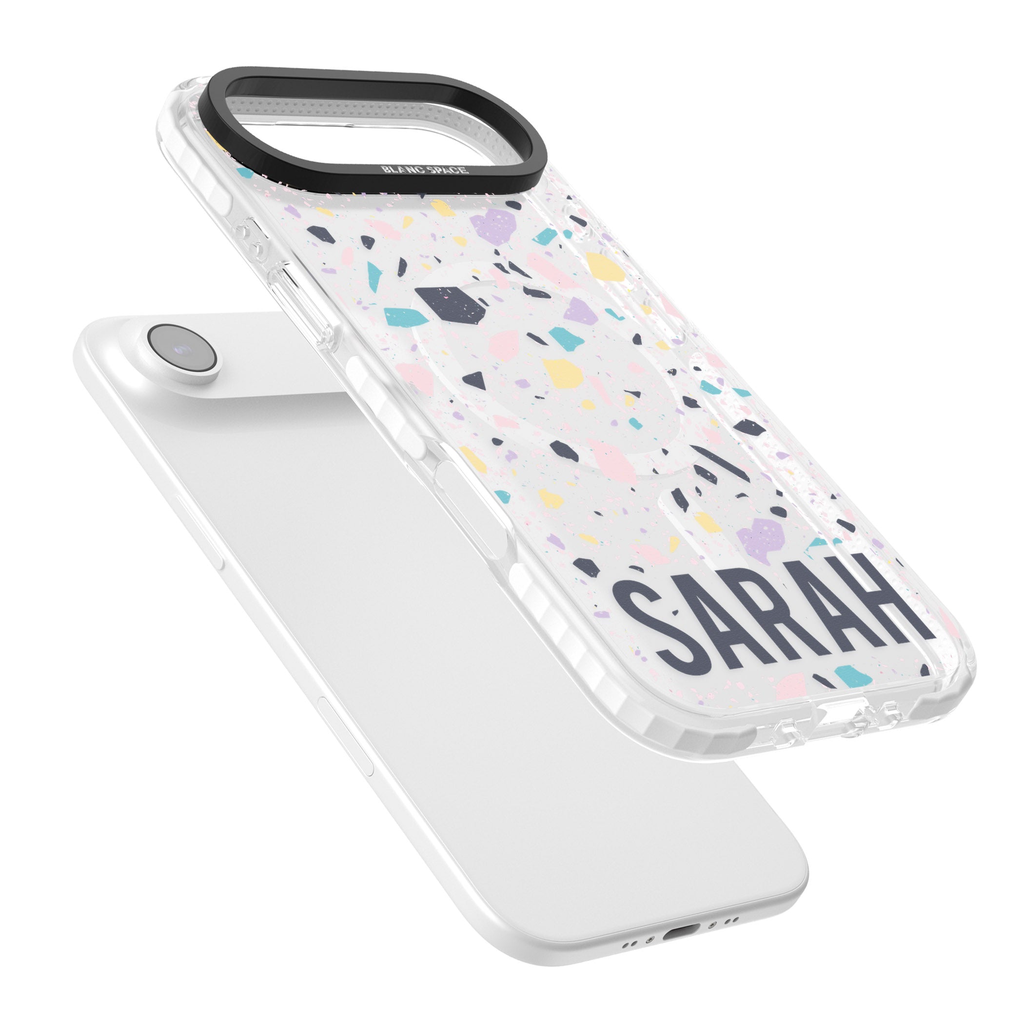 Personalised Pastel Terrazzo iPhone 17 Air Impact Pro Clear Phone Case Colours