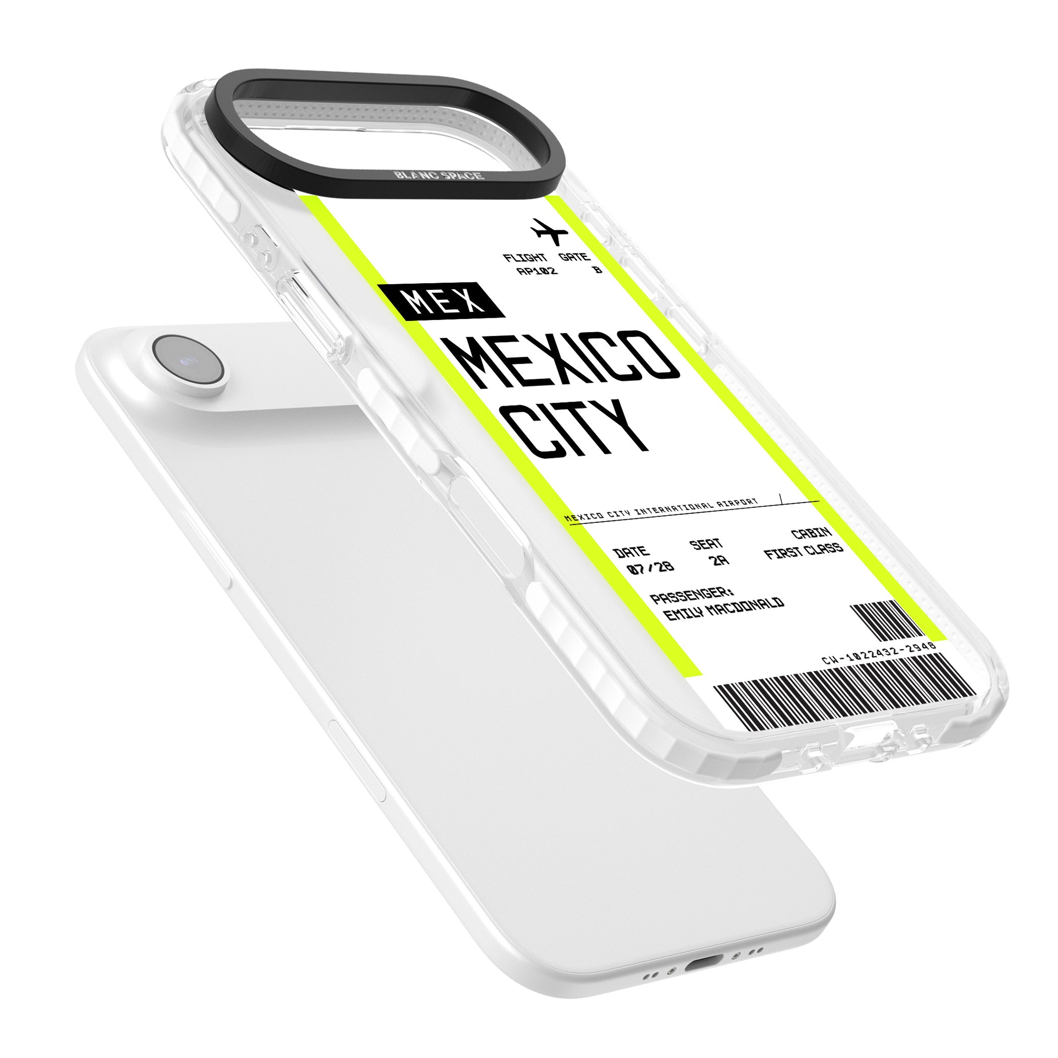 Personalised Mexico City Boarding Pass iPhone 17 Air Impact Pro Clear Phone Case Colours