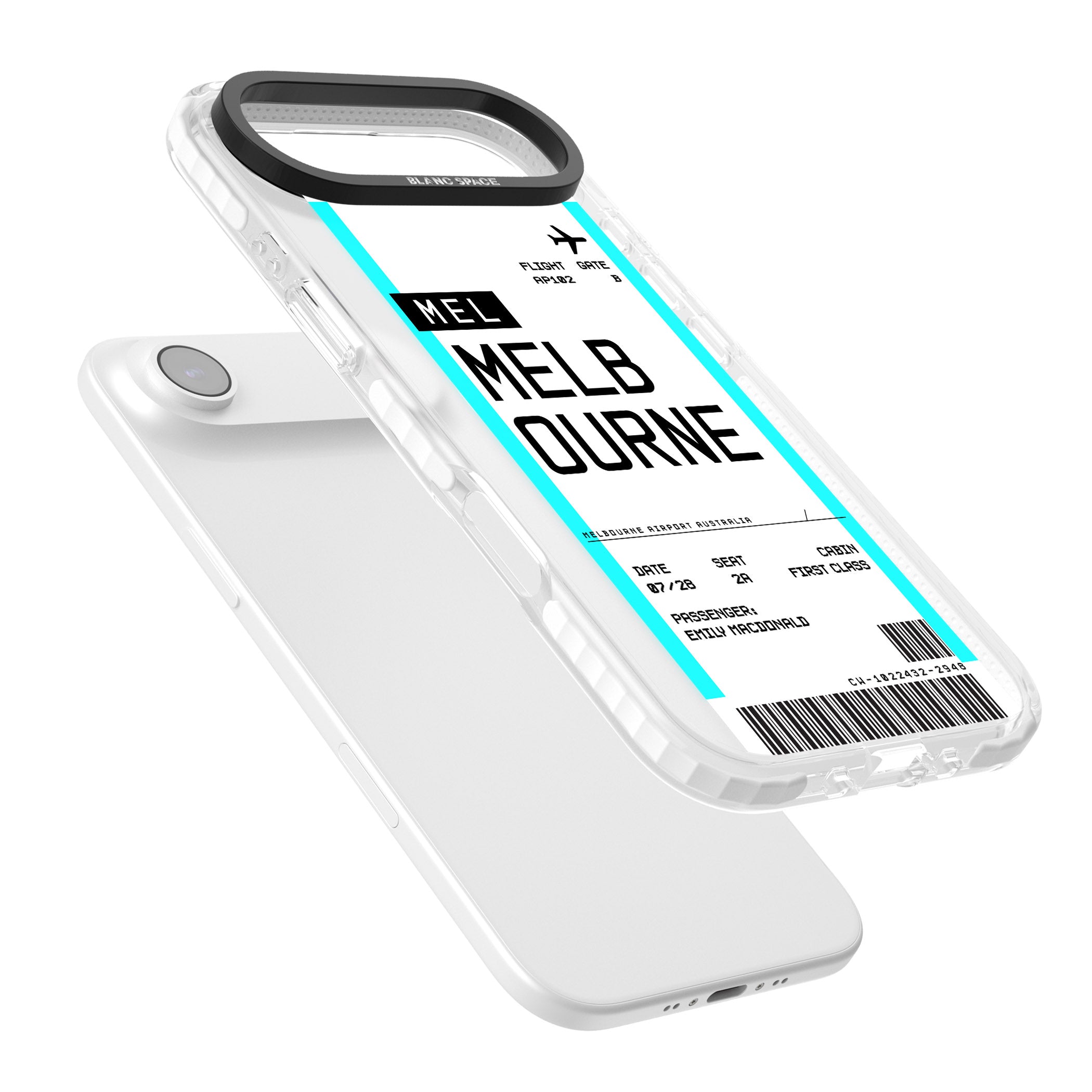 Personalised Melbourne Boarding Pass iPhone 17 Air Impact Pro Clear Phone Case Colours