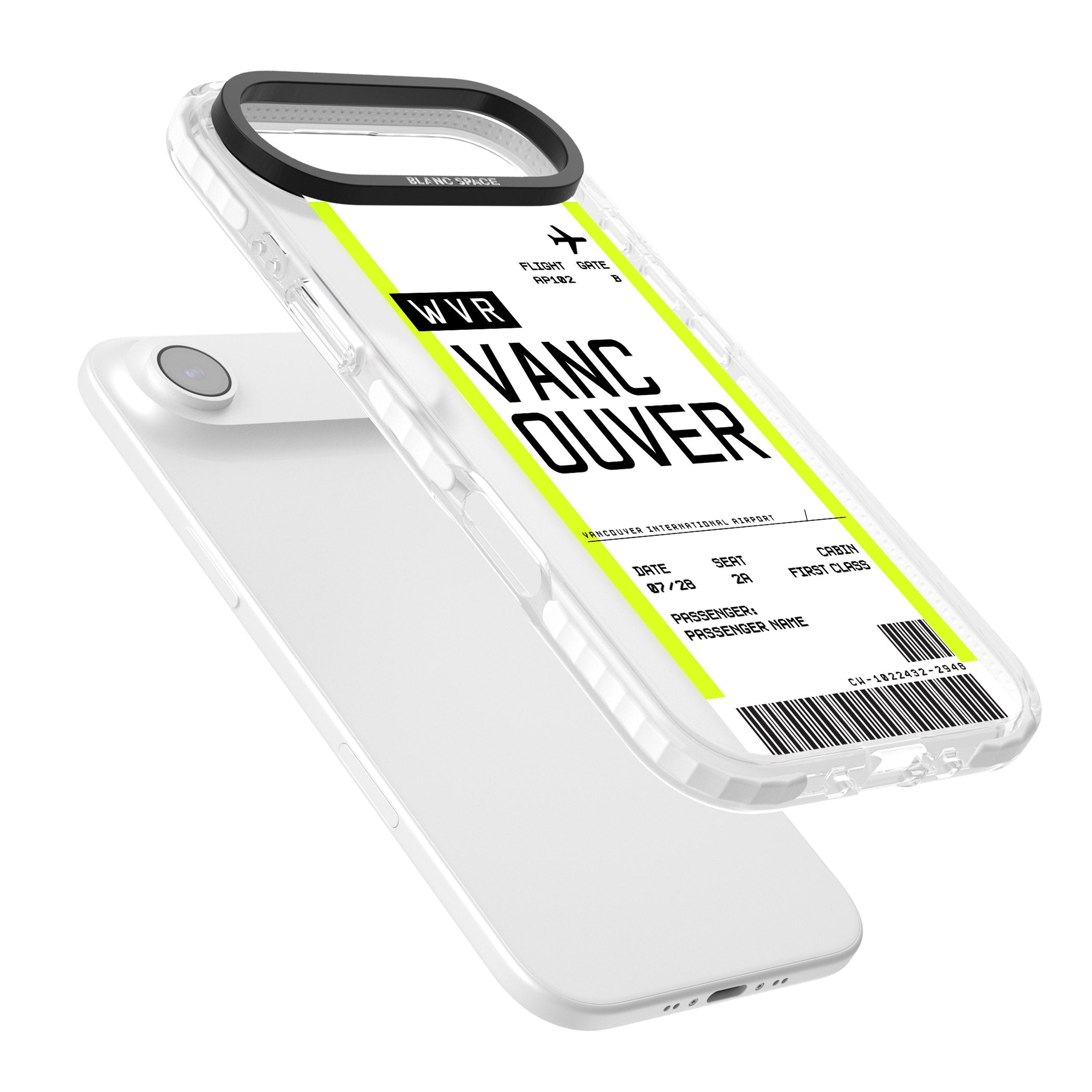 Personalised Vancouver Boarding Pass iPhone 17 Air Impact Pro Clear Phone Case Colours