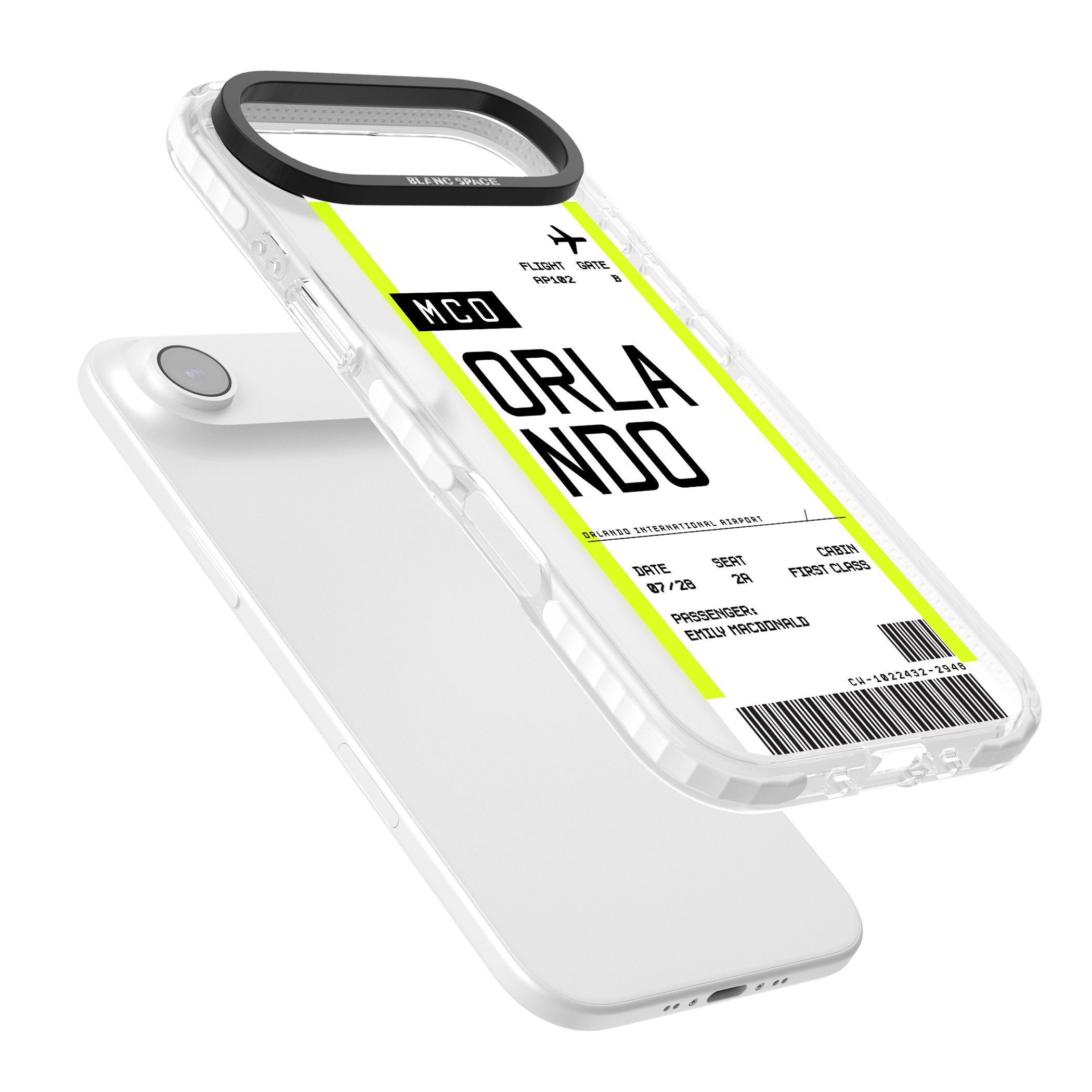 Personalised Orlando Boarding Pass iPhone 17 Air Impact Pro Clear Phone Case Colours
