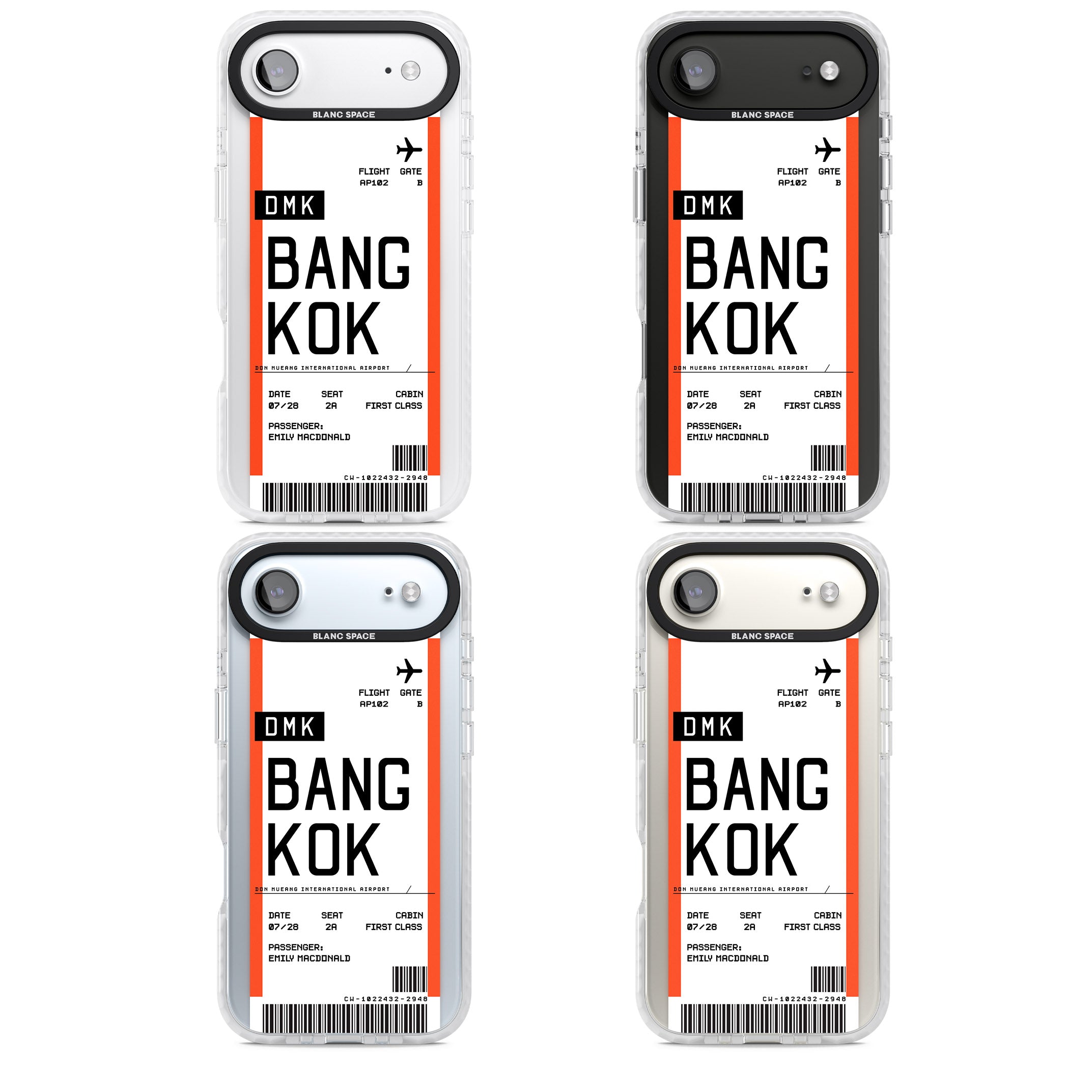 Personalised Bangkok Boarding Pass iPhone 17 Air Impact Pro Clear Phone Case APT Impact Protection
