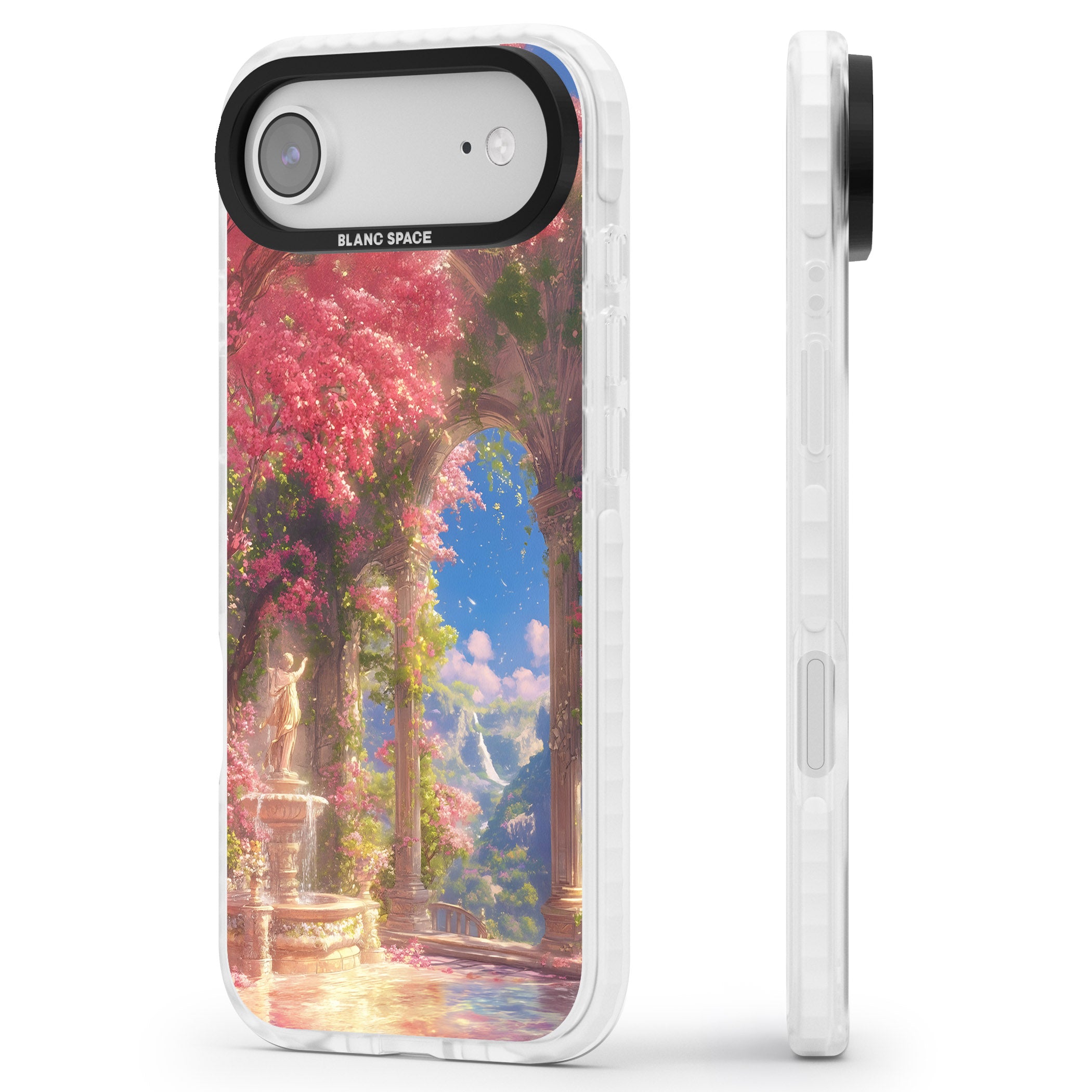 Castle Blossom iPhone 17 Air Impact Pro Clear Phone Case Side Profile