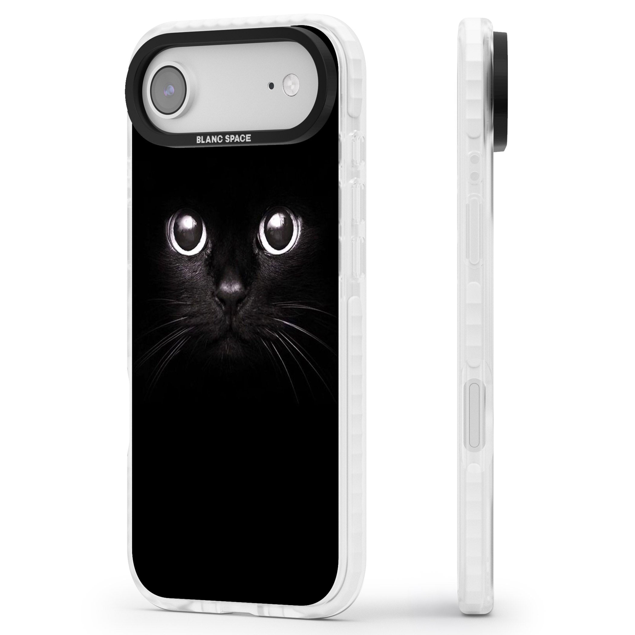 Black Cat iPhone 17 Air Impact Pro Clear Phone Case Side Profile