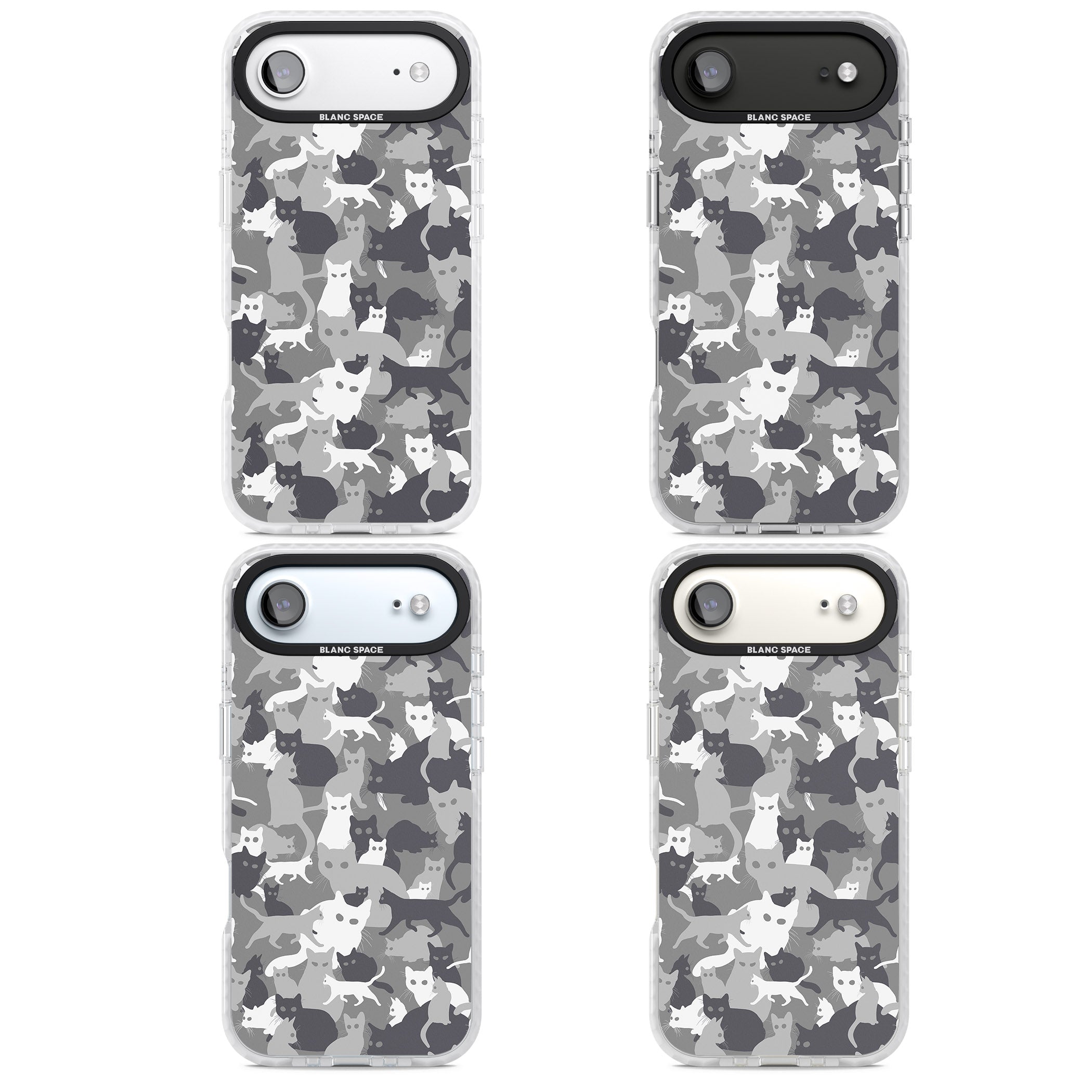 Dark Grey Cat Camouflage iPhone 17 Air Impact Pro Clear Phone Case APT Impact Protection