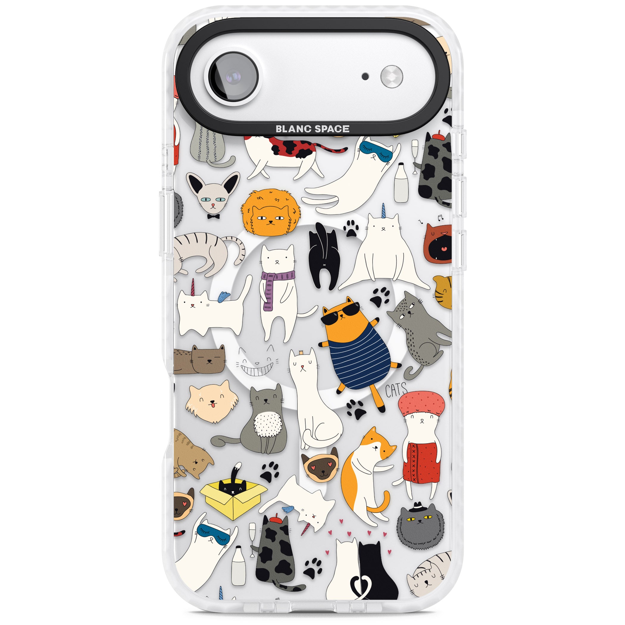 Cartoon Cat Collage iPhone 17 Air Impact Pro Clear Phone Case