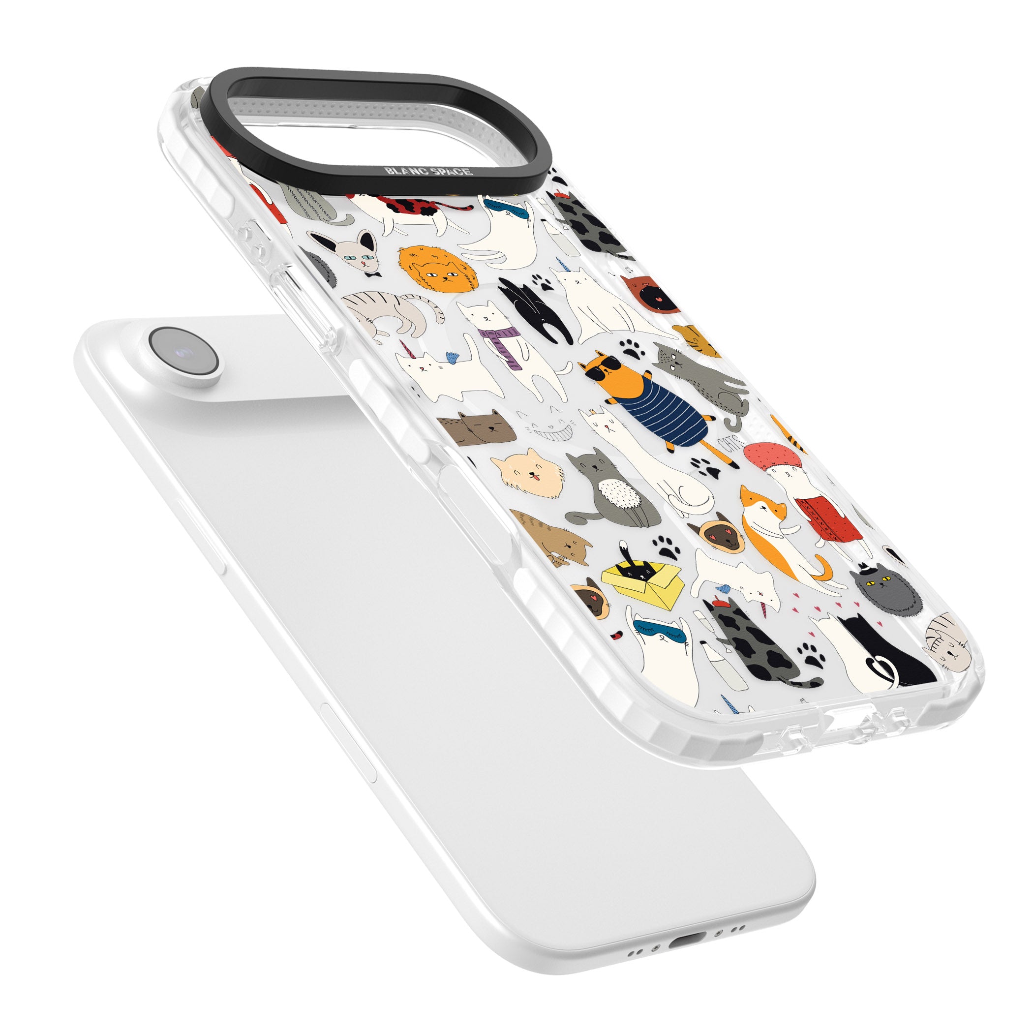 Cartoon Cat Collage iPhone 17 Air Impact Pro Clear Phone Case Colours