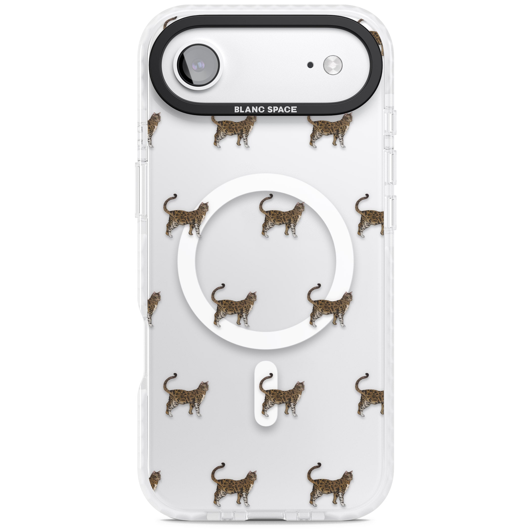 Bengal Cat Pattern iPhone 17 Air Impact Pro Clear Phone Case
