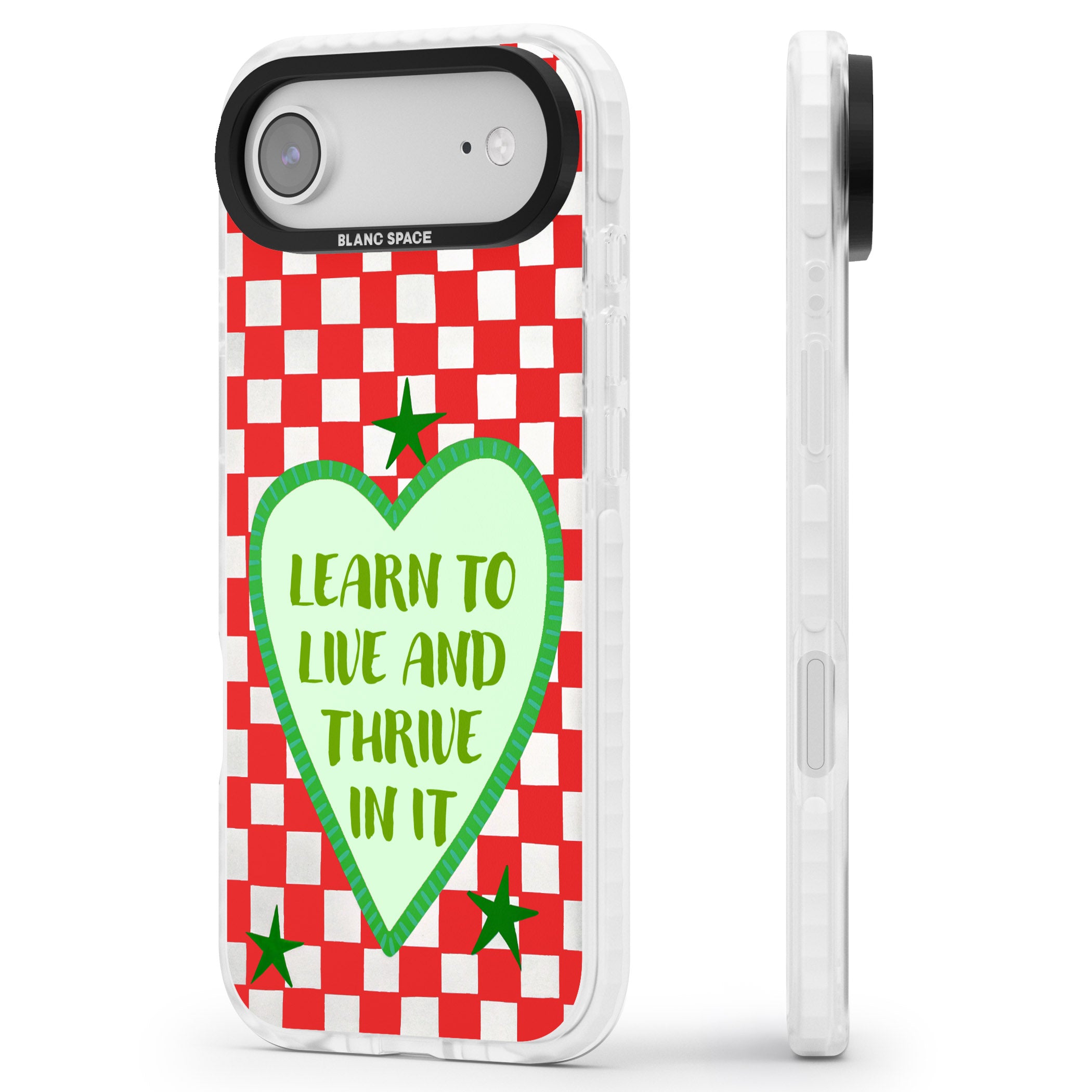 Learn To Live iPhone 17 Air Impact Pro Clear Phone Case Side Profile