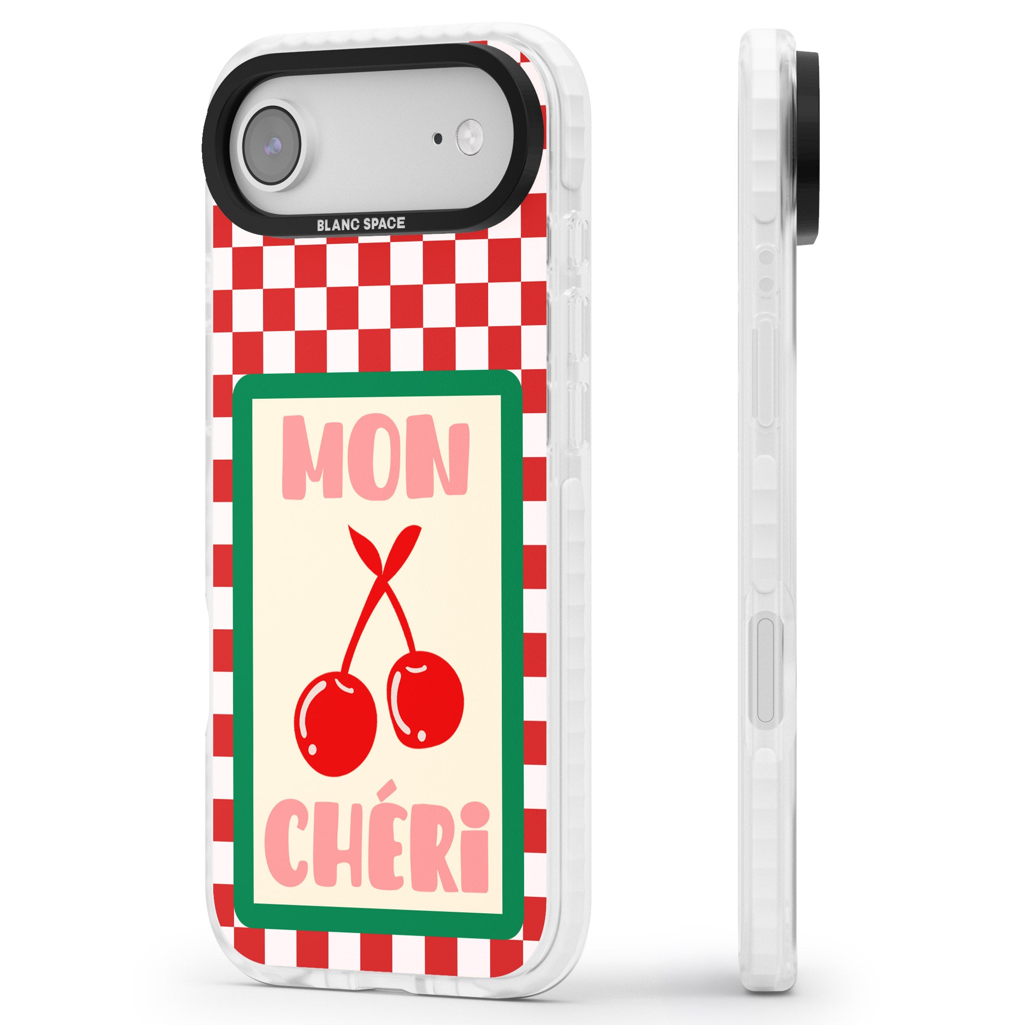 Mon Cheri iPhone 17 Air Impact Pro Clear Phone Case Side Profile