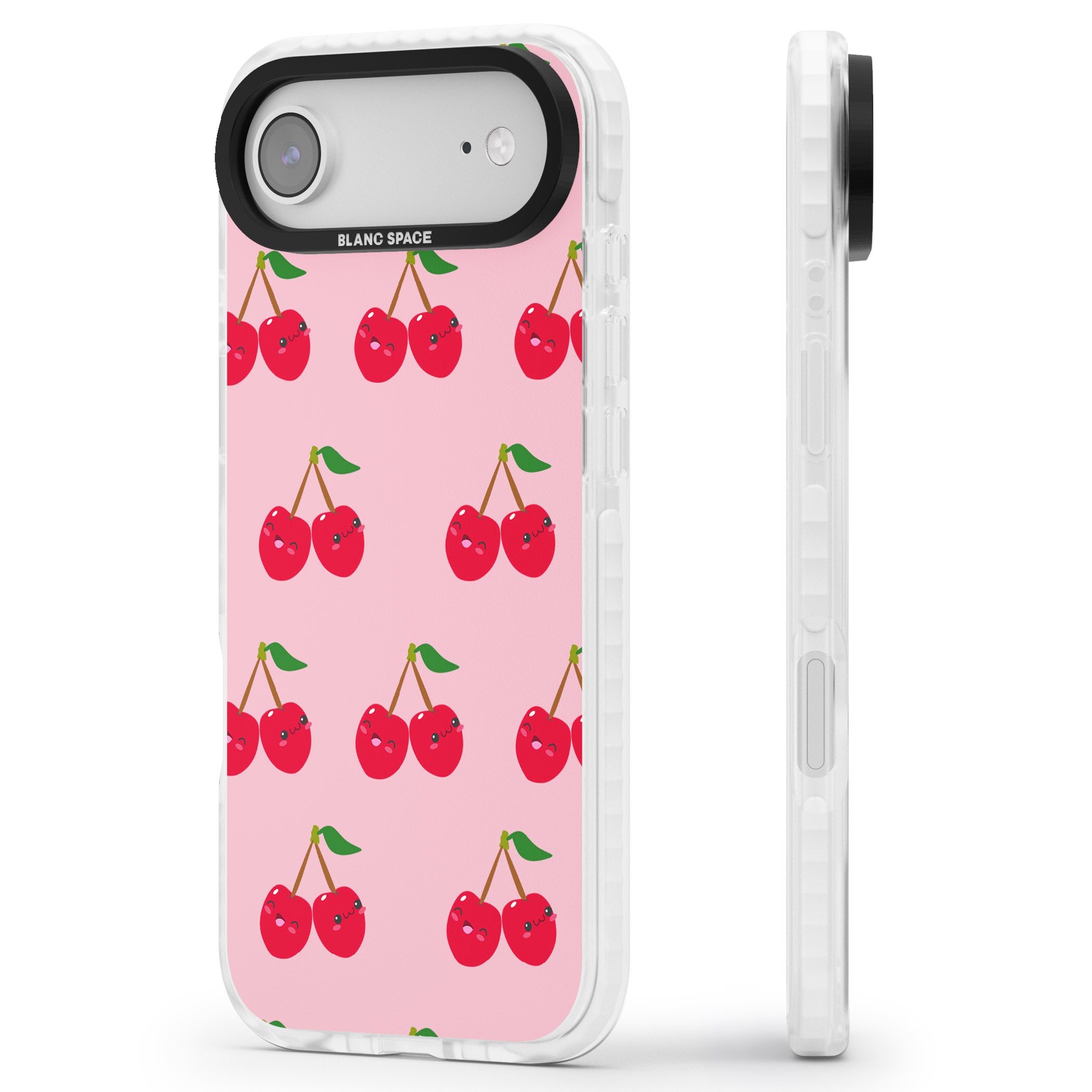 Cheeky Cherry iPhone 17 Air Impact Pro Clear Phone Case Side Profile