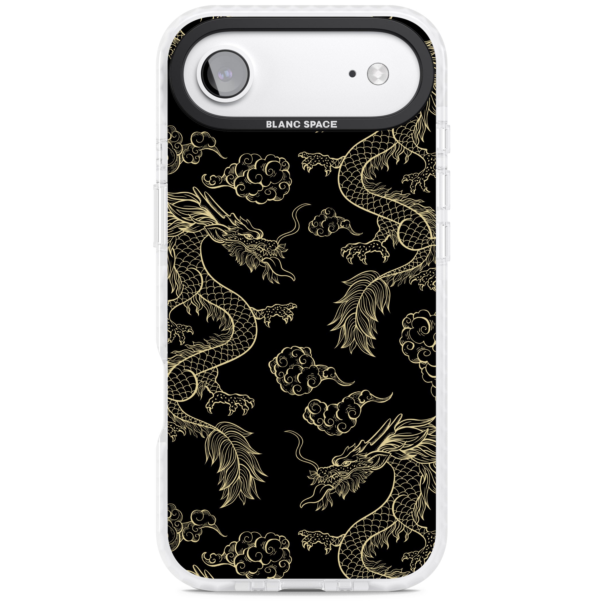 Black And Gold Dragon Pattern iPhone 17 Air Impact Pro Clear Phone Case