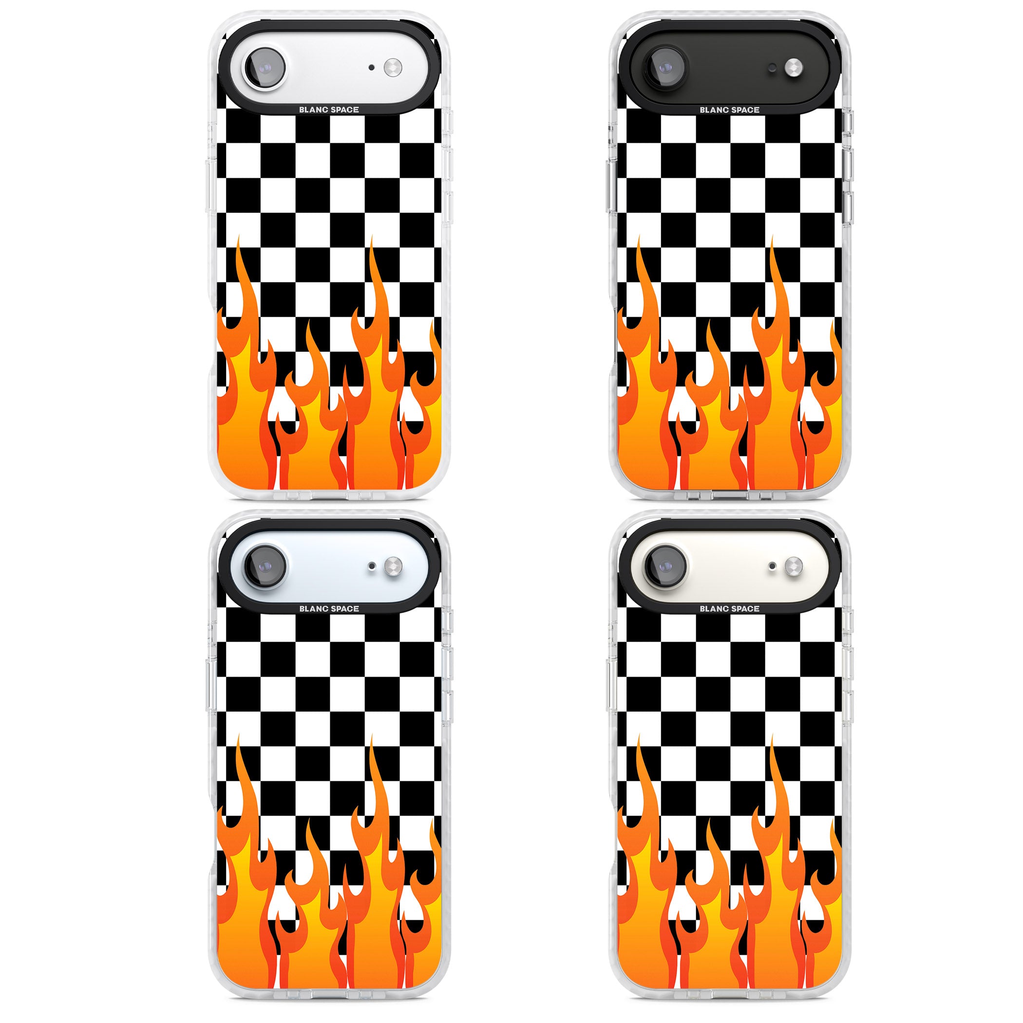 Checkered Fire iPhone 17 Air Impact Pro Clear Phone Case APT Impact Protection