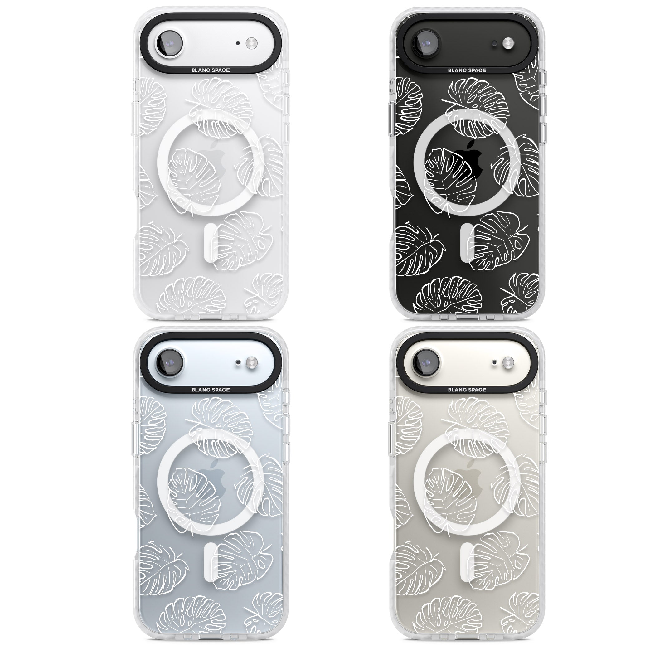 Monstera Outline iPhone 17 Air Impact Pro Clear Phone Case APT Impact Protection