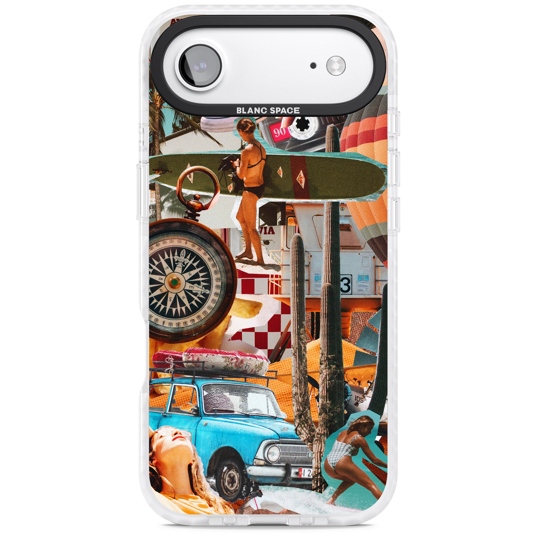 Vintage Collage: Road Trip iPhone 17 Air Impact Pro Clear Phone Case