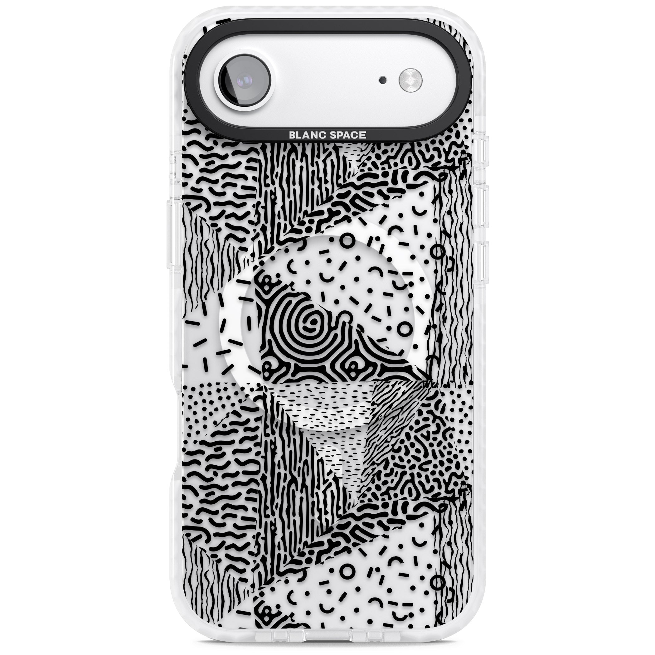 Monochrome Pattern iPhone 17 Air Impact Pro Clear Phone Case