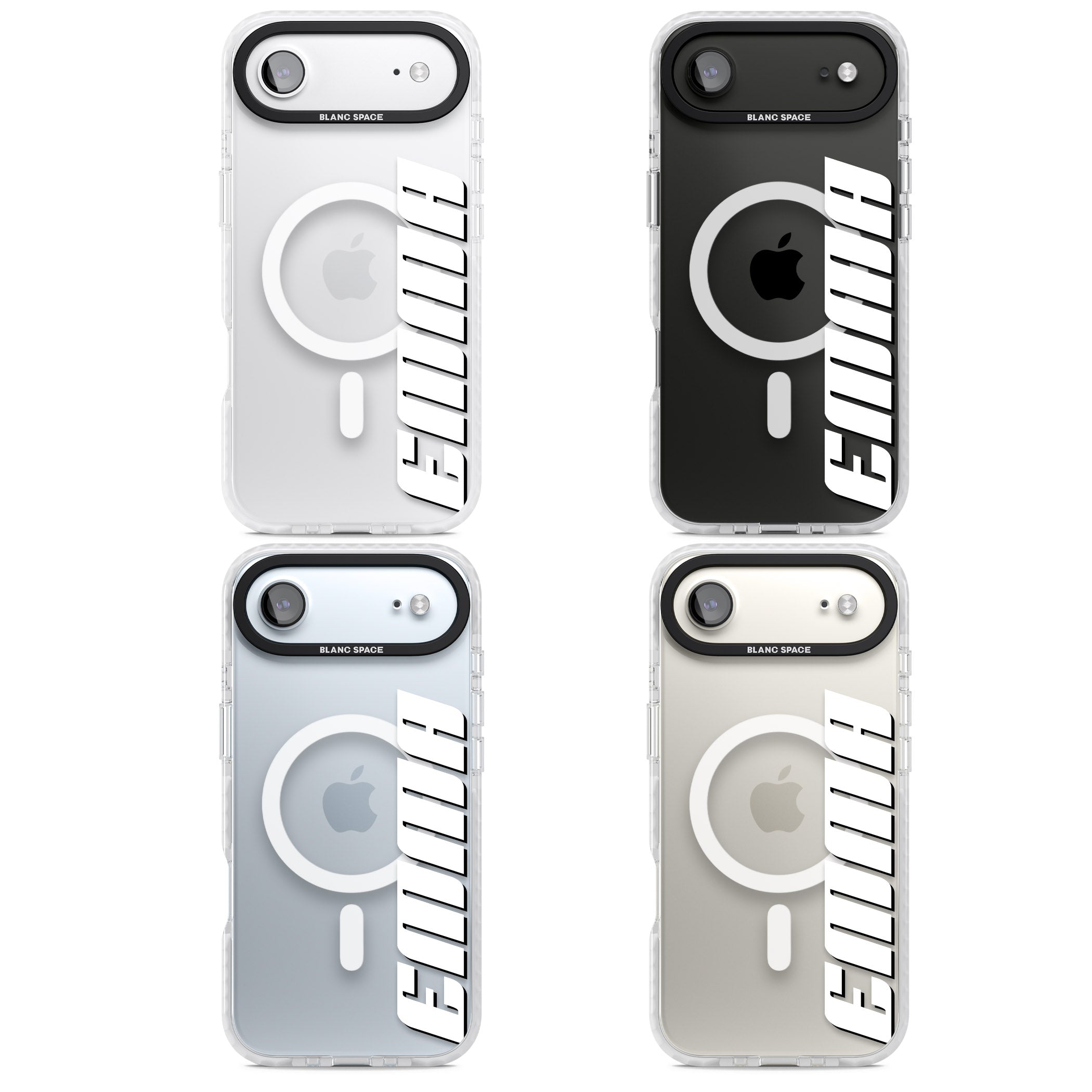 Personalised Vertical Bold Name iPhone 17 Air Impact Pro Clear Phone Case APT Impact Protection