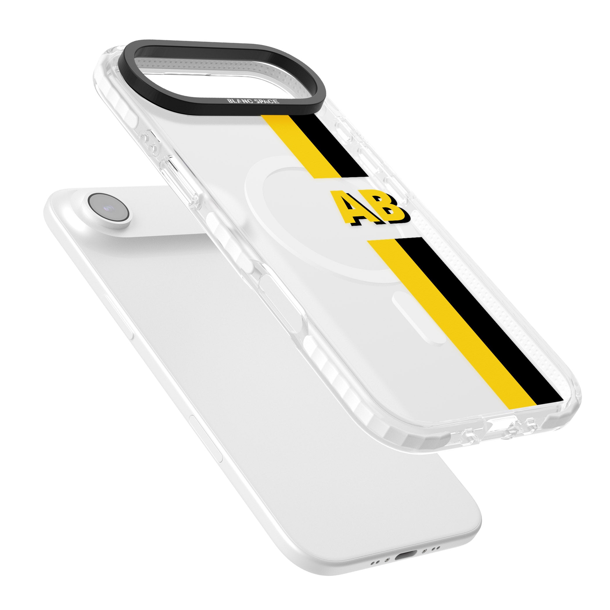 Personalised Bold Name Striped iPhone 17 Air Impact Pro Clear Phone Case Colours