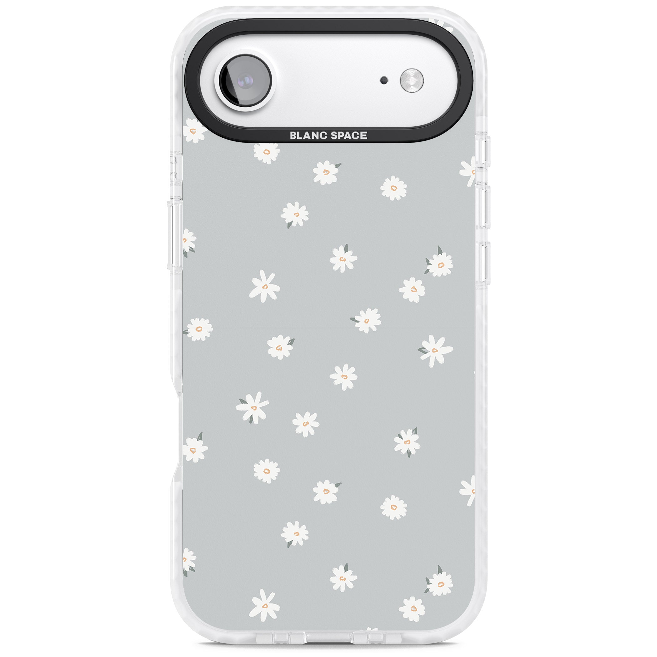 Painted Daisy Blue Grey iPhone 17 Air Impact Pro Clear Phone Case