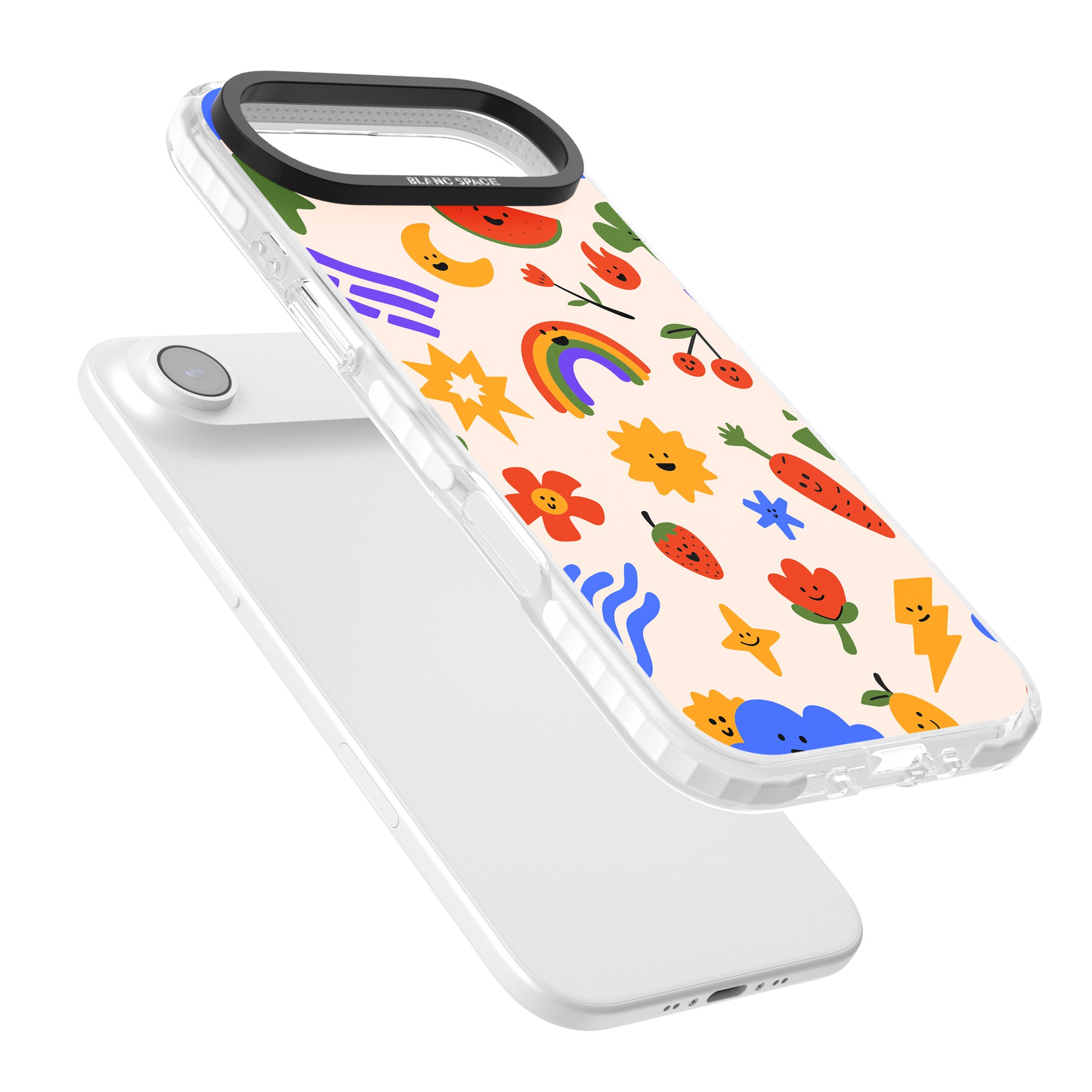 Playful Kawaii Icons iPhone 17 Air Impact Pro Clear Phone Case Colours