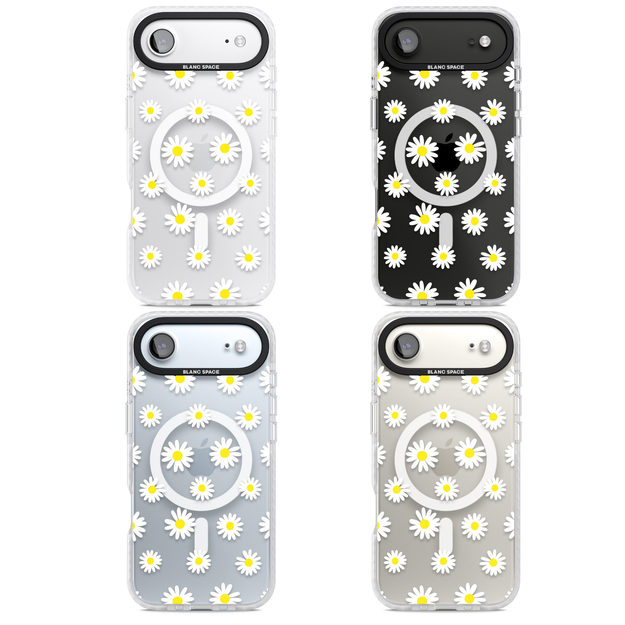 Personalised White Daisy Pattern iPhone 17 Air Impact Pro Clear Phone Case APT Impact Protection
