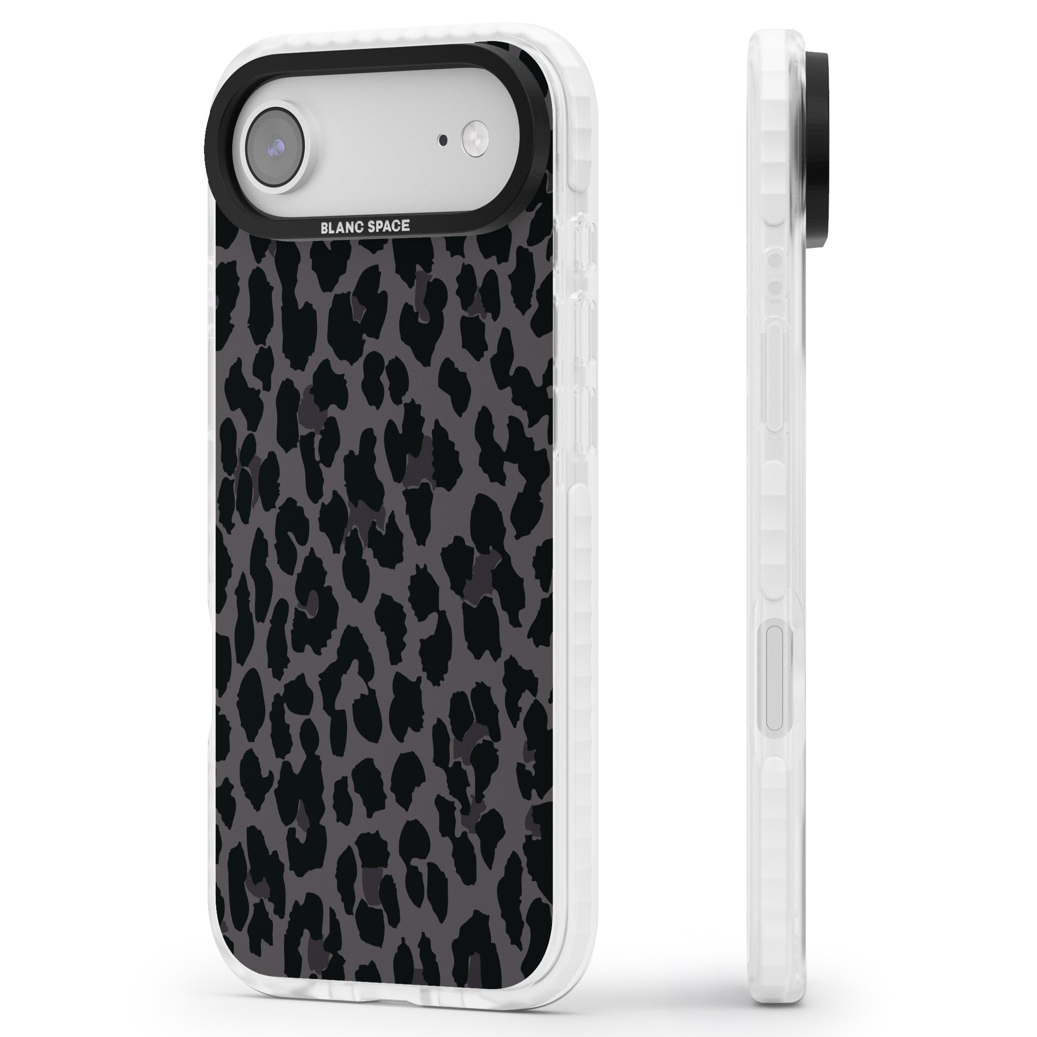 Dark Leopard Print iPhone 17 Air Impact Pro Clear Phone Case Side Profile