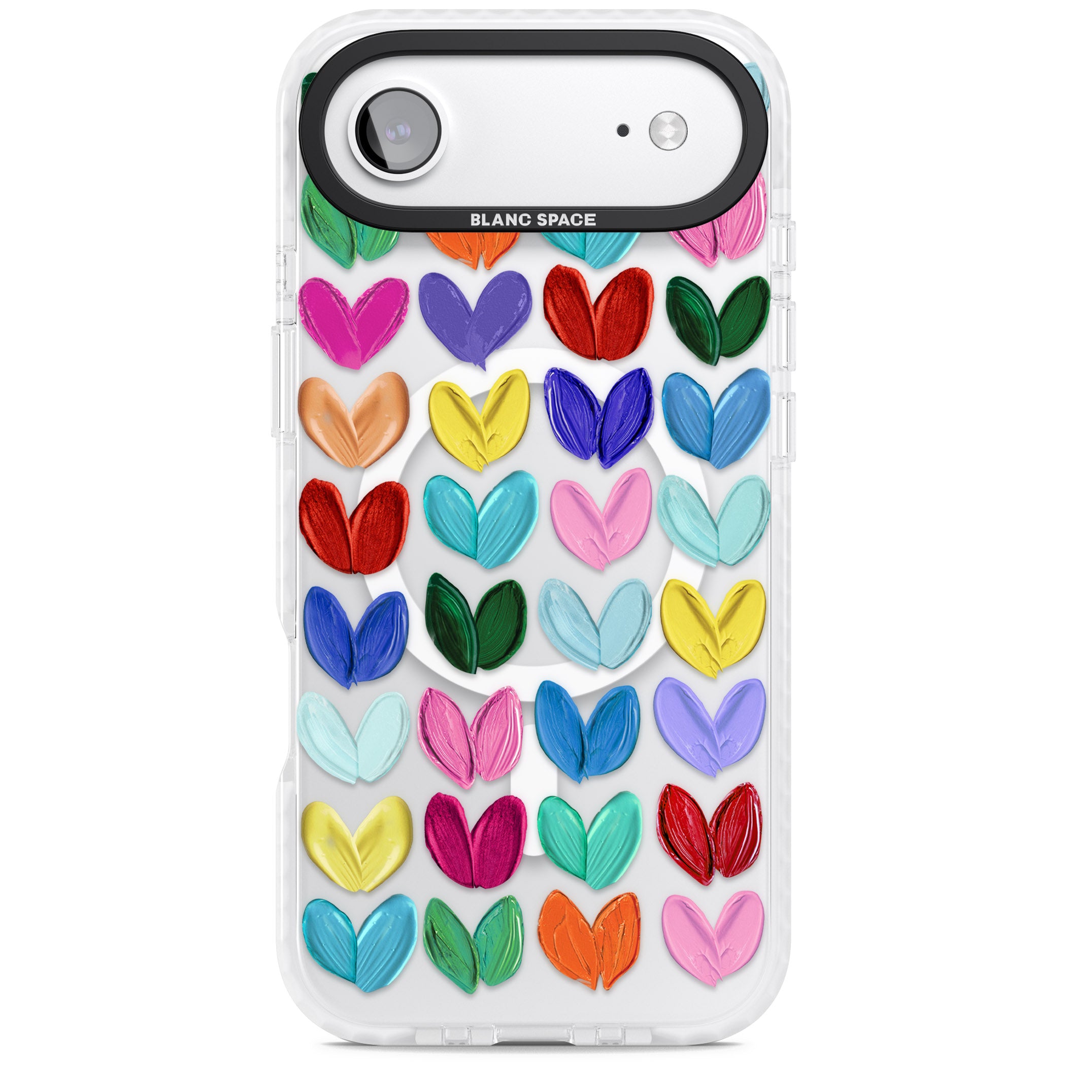 Oil Painted Hearts iPhone 17 Air Impact Pro Clear Phone Case