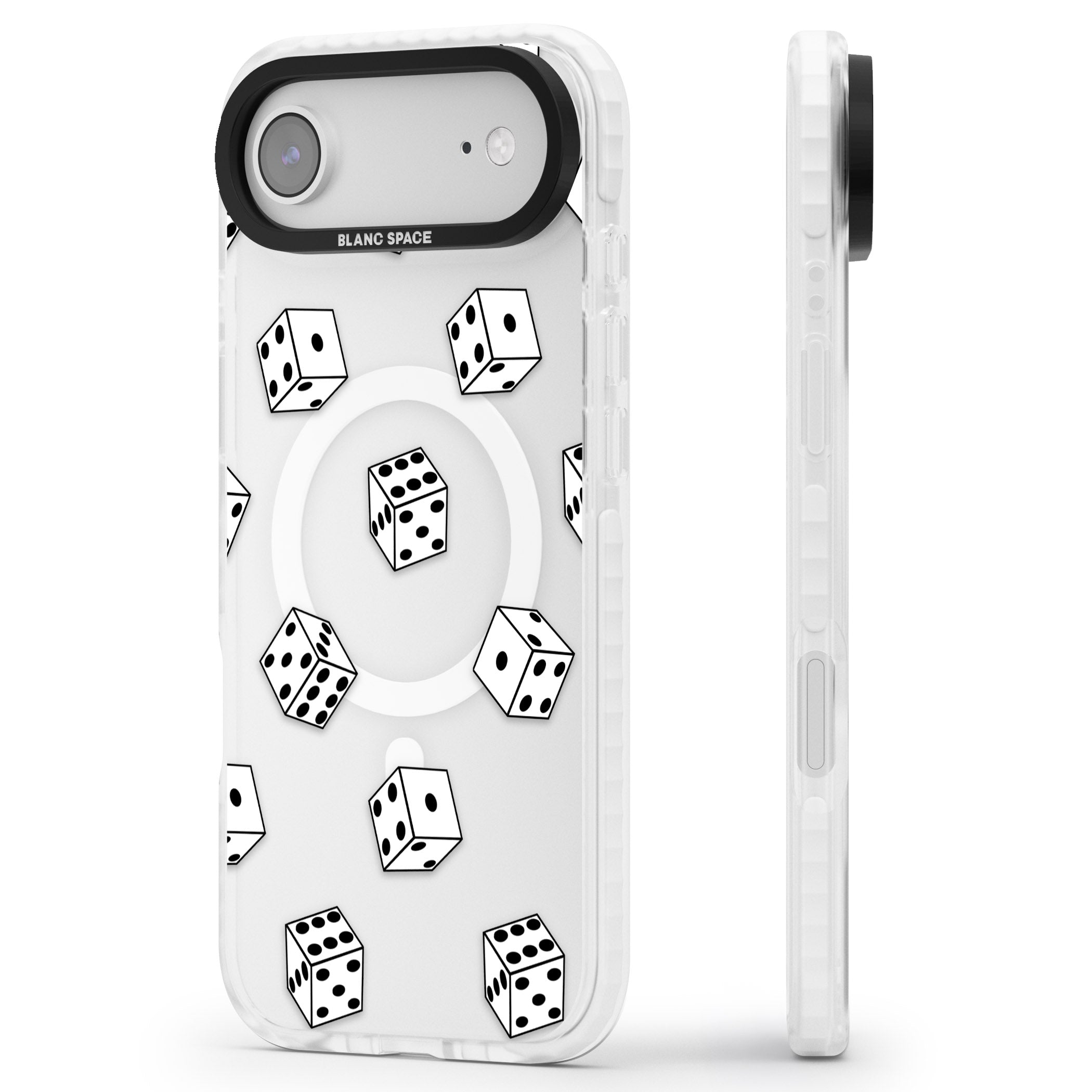 Clear Dice Pattern iPhone 17 Air Impact Pro Clear Phone Case Side Profile