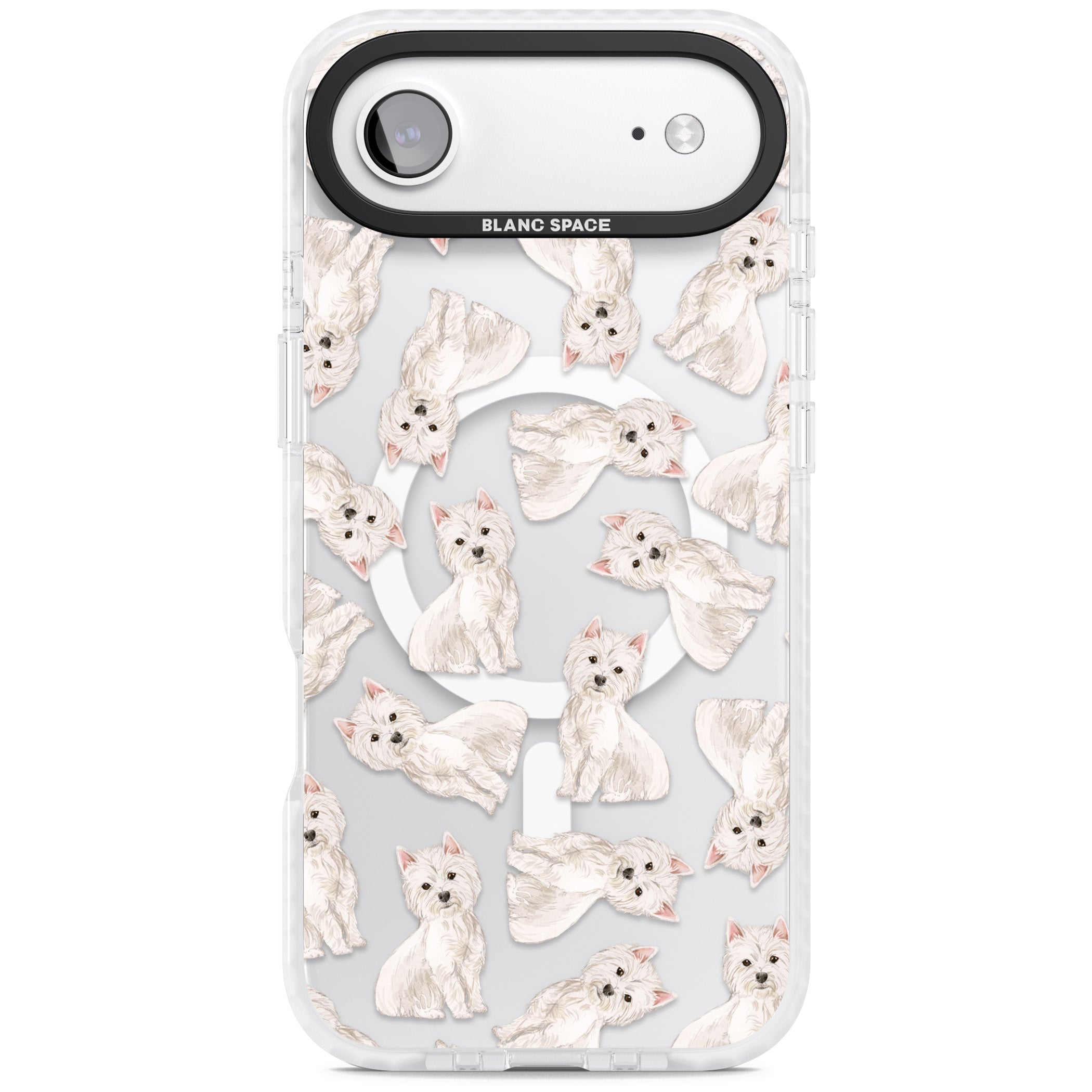 Westie Dog Pattern iPhone 17 Air Impact Pro Clear Phone Case