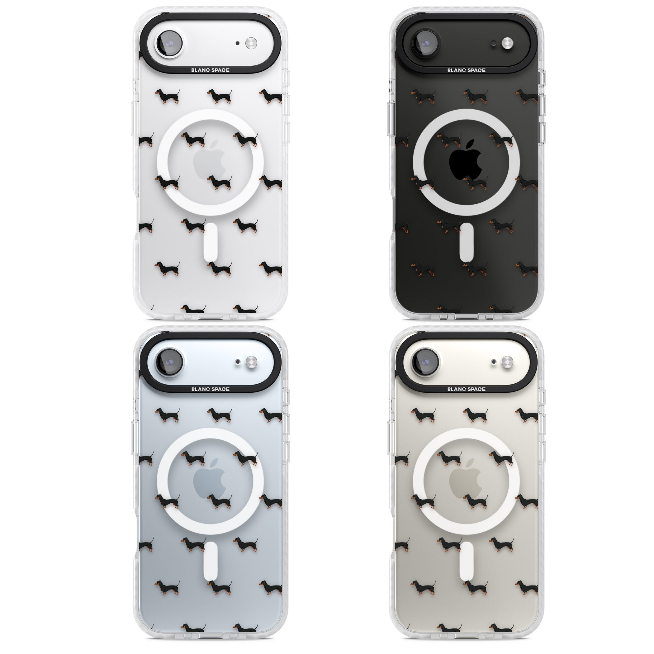 Dachshund Pattern Clear iPhone 17 Air Impact Pro Clear Phone Case APT Impact Protection