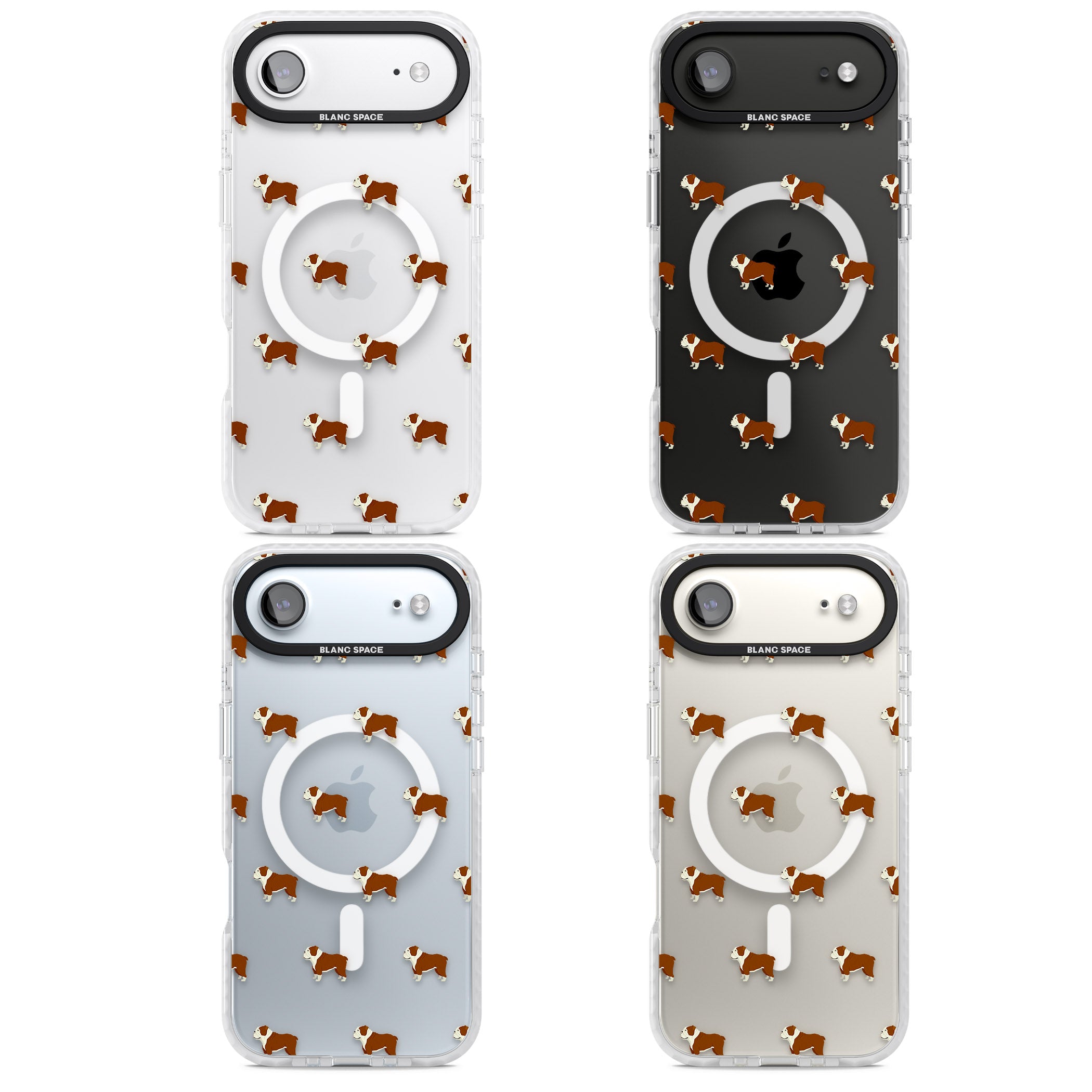 Bulldog Pattern Clear iPhone 17 Air Impact Pro Clear Phone Case APT Impact Protection