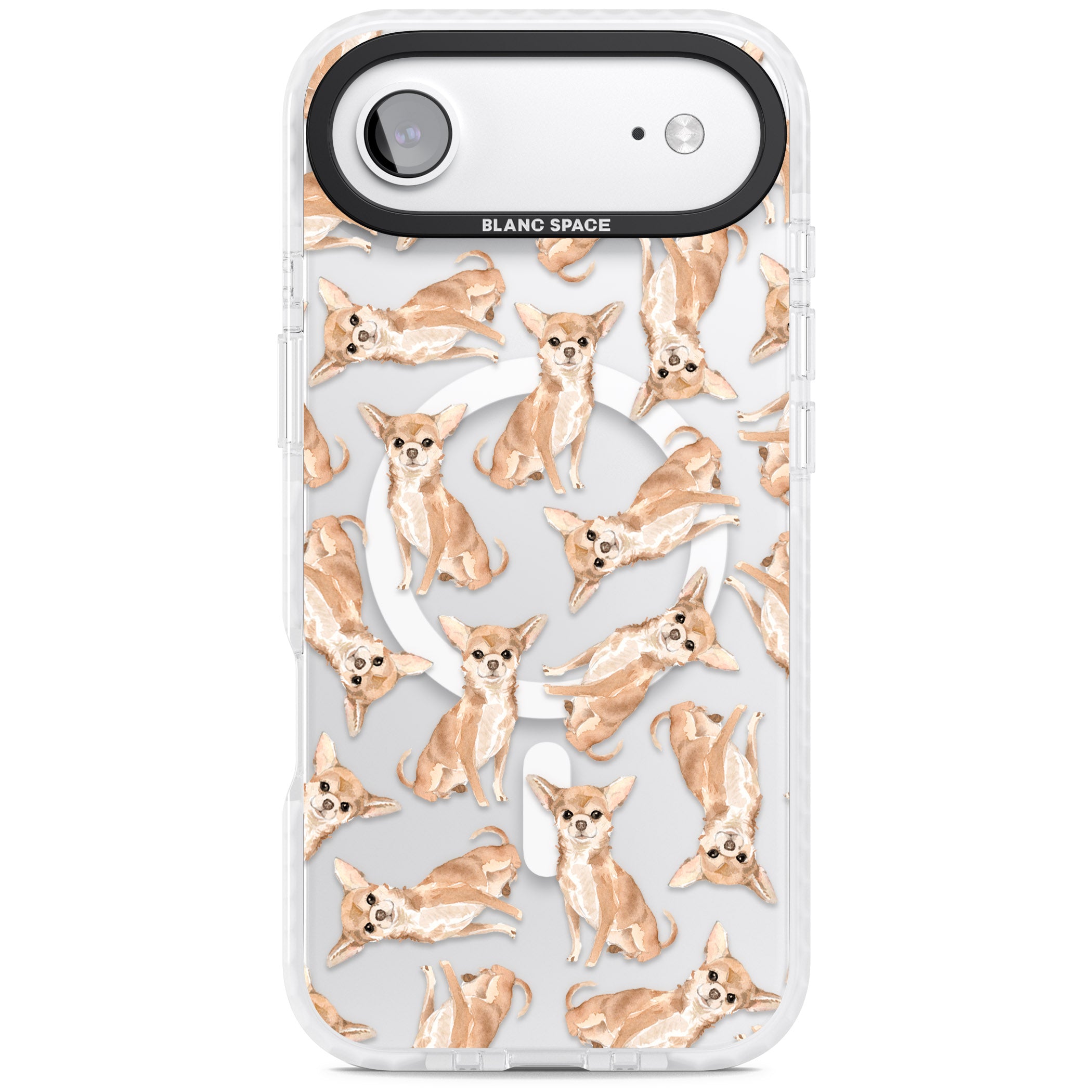 Chihuahua Watercolour Dog Pattern iPhone 17 Air Impact Pro Clear Phone Case
