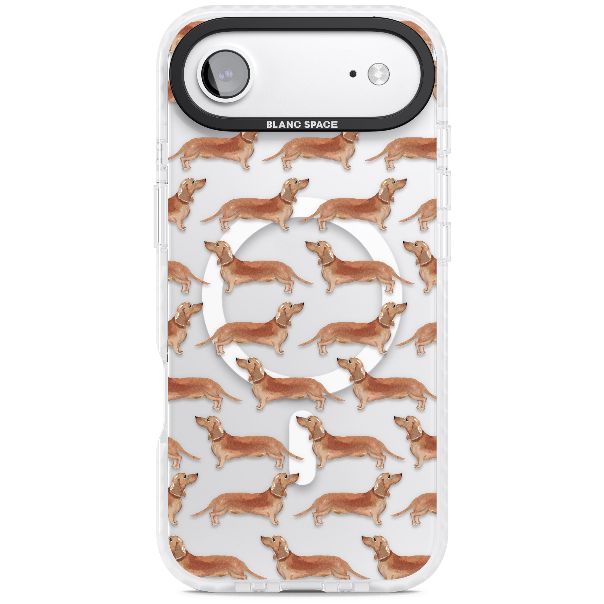 Dachshund Watercolor Dog Pattern iPhone 17 Air Impact Pro Clear Phone Case