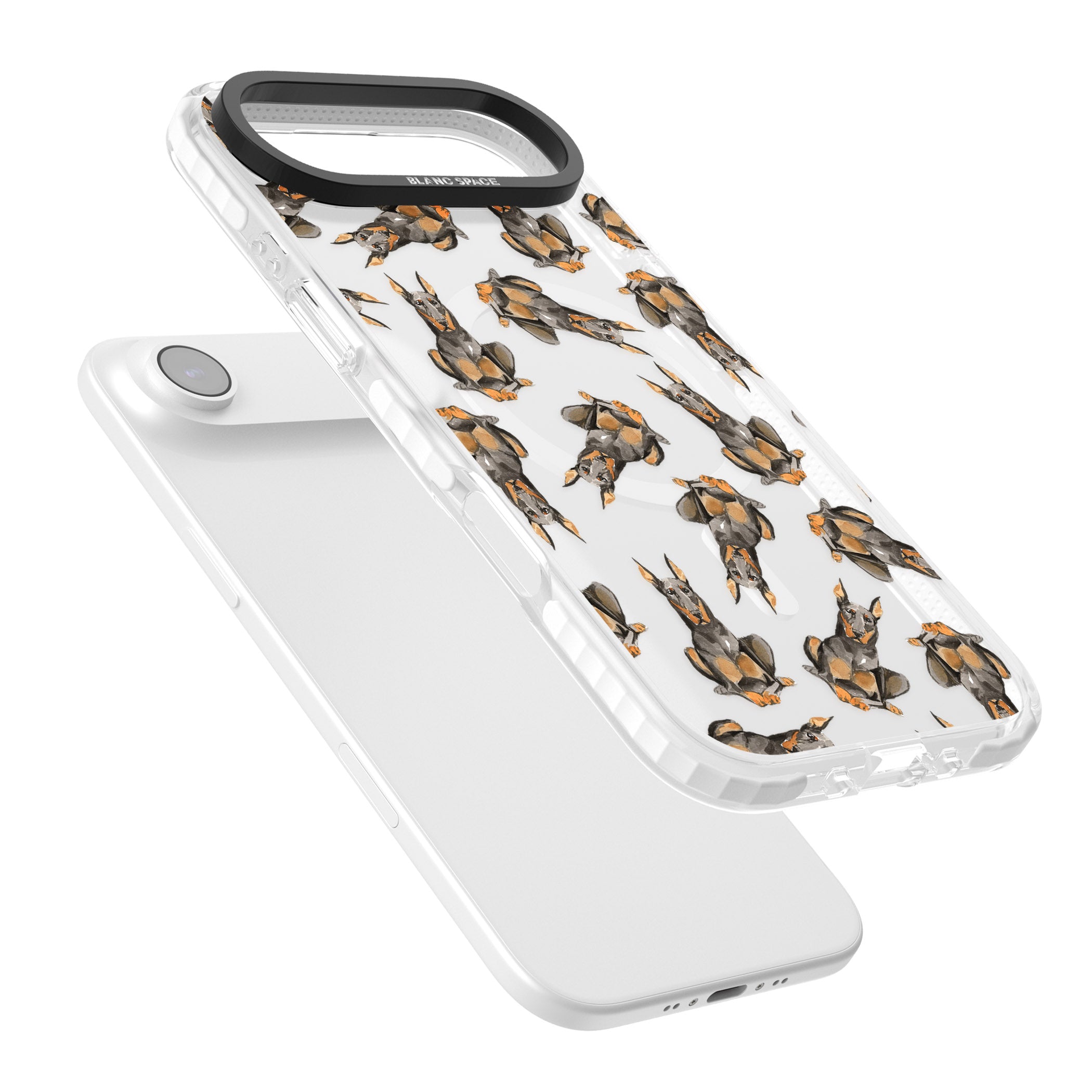 Doberman Watercolor Dog iPhone 17 Air Impact Pro Clear Phone Case Colours