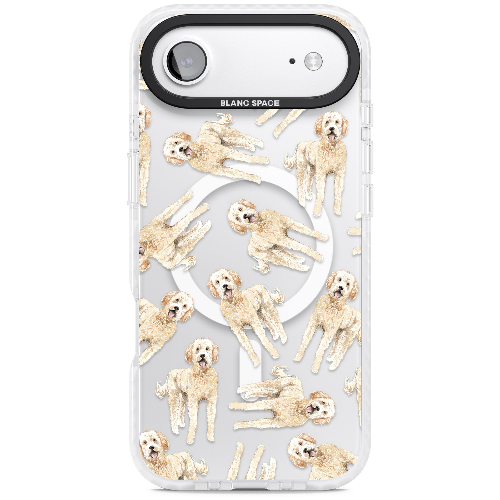 Goldendoodle Watercolour Dog Pattern iPhone 17 Air Impact Pro Clear Phone Case