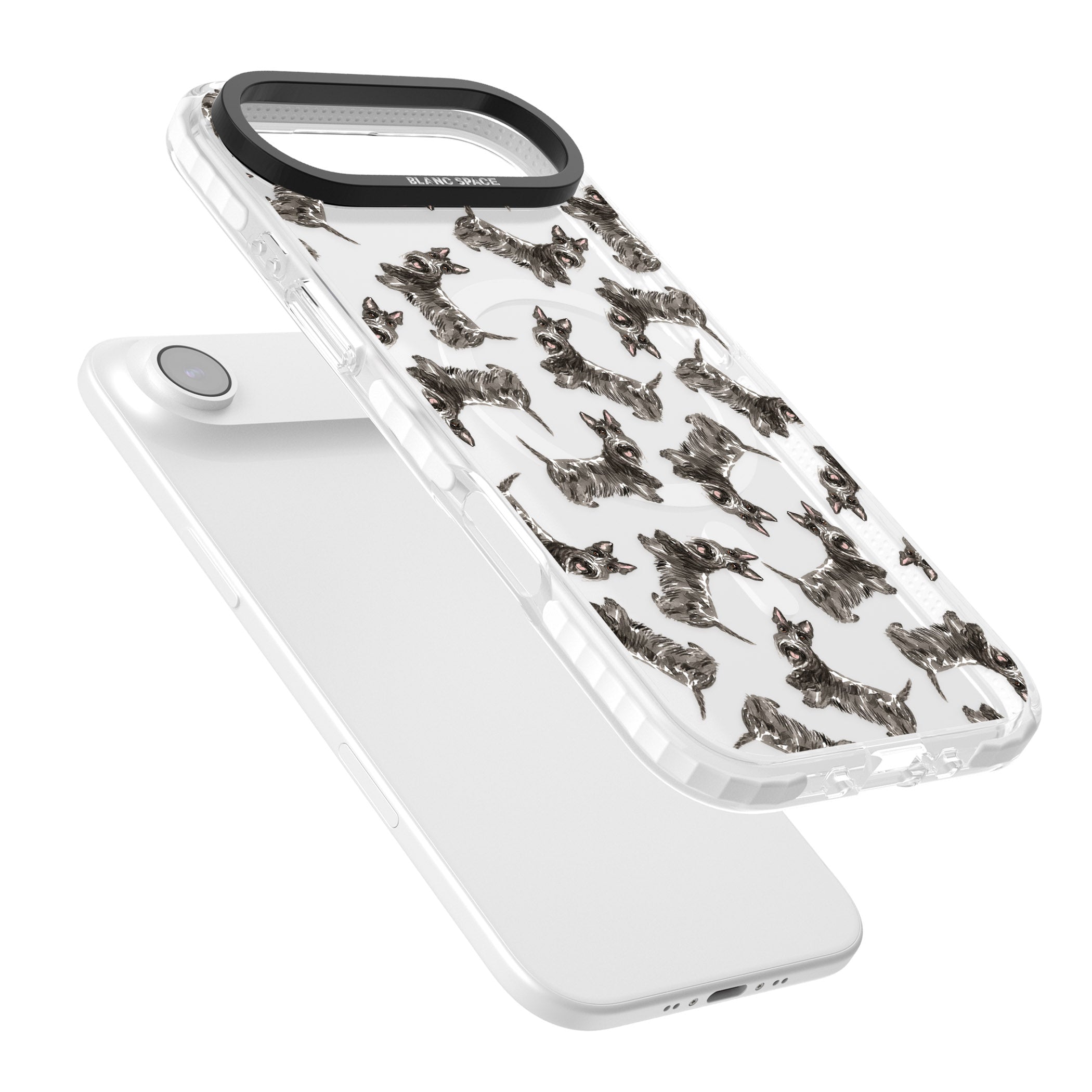 Scottish Terrier Pattern iPhone 17 Air Impact Pro Clear Phone Case Colours