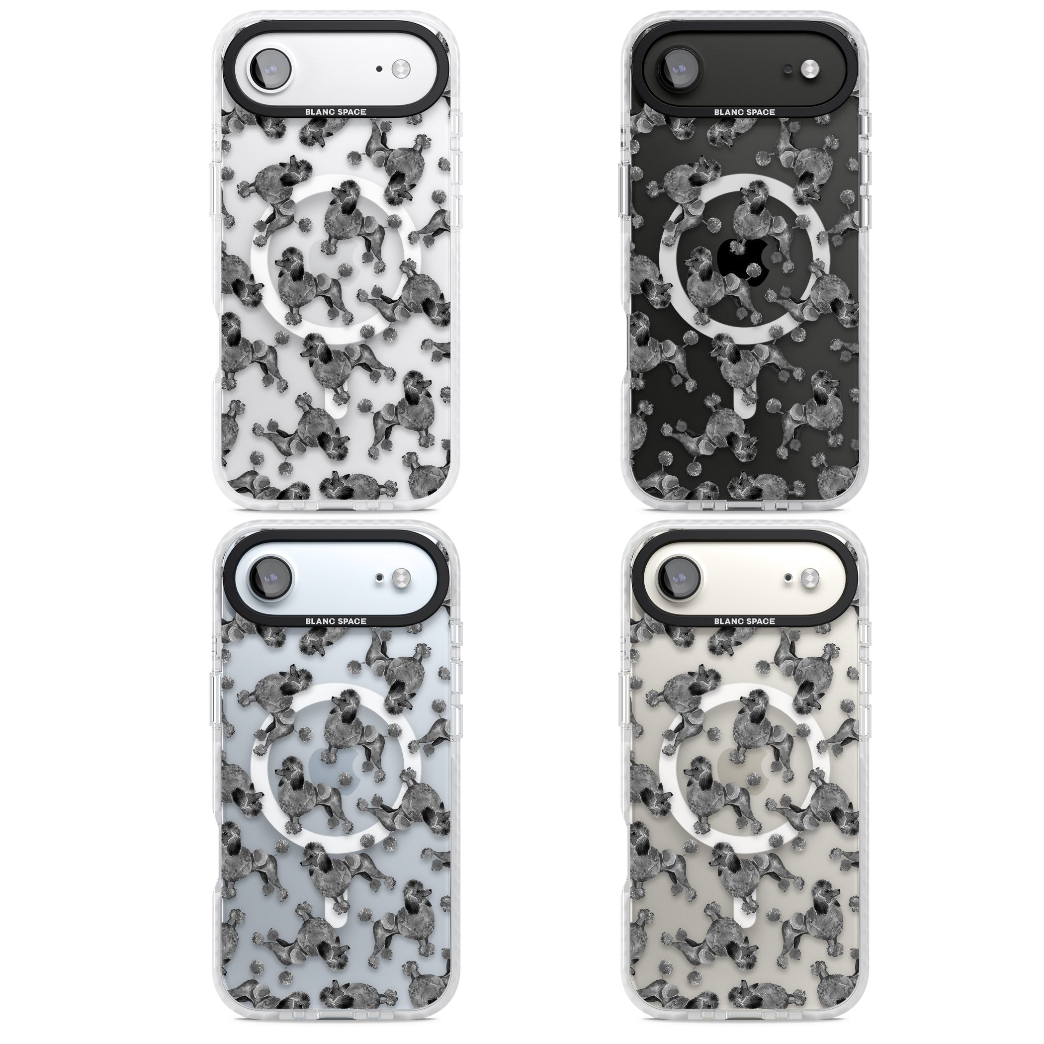 Poodle Pattern iPhone 17 Air Impact Pro Clear Phone Case APT Impact Protection