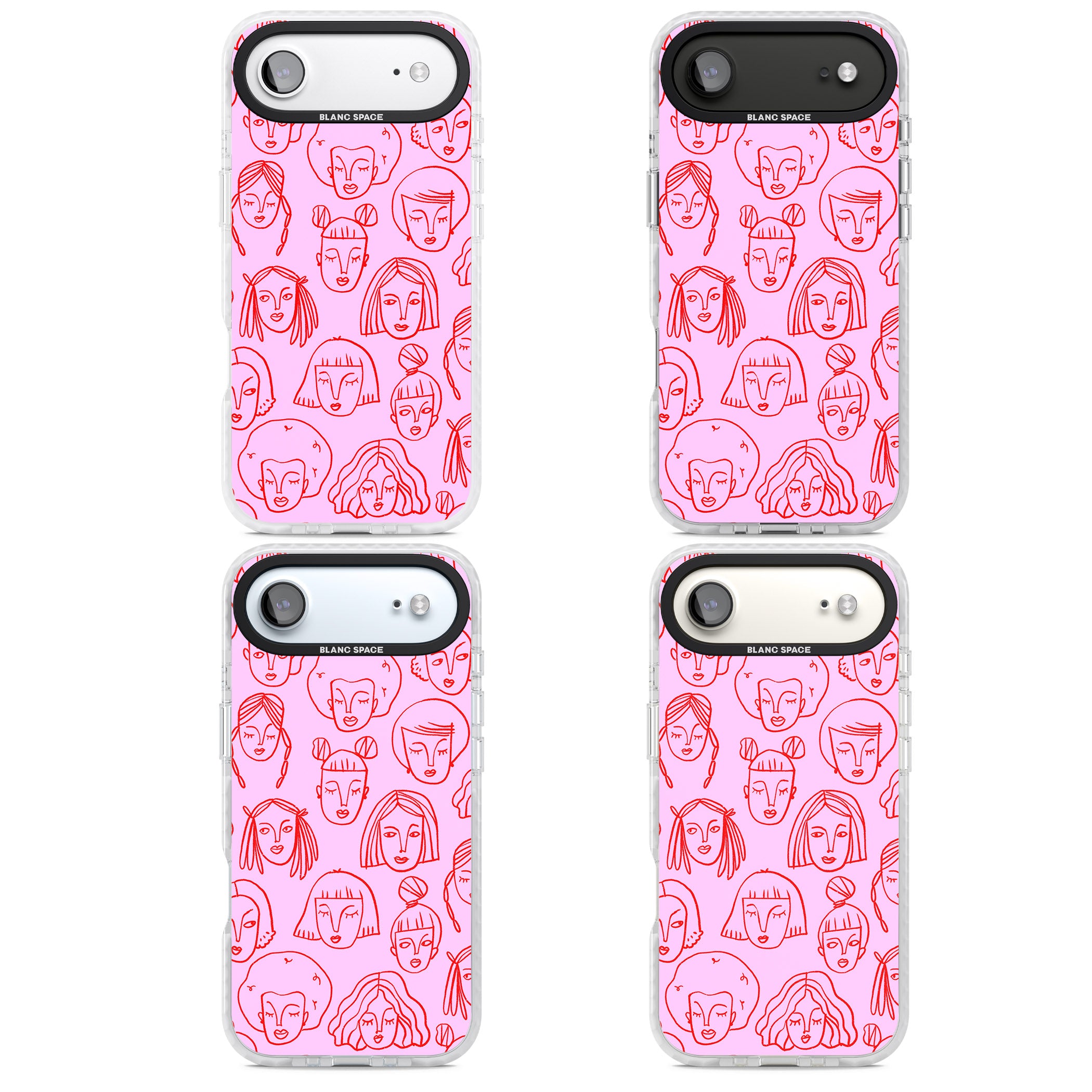 Girl Portrait Doodles iPhone 17 Air Impact Pro Clear Phone Case APT Impact Protection