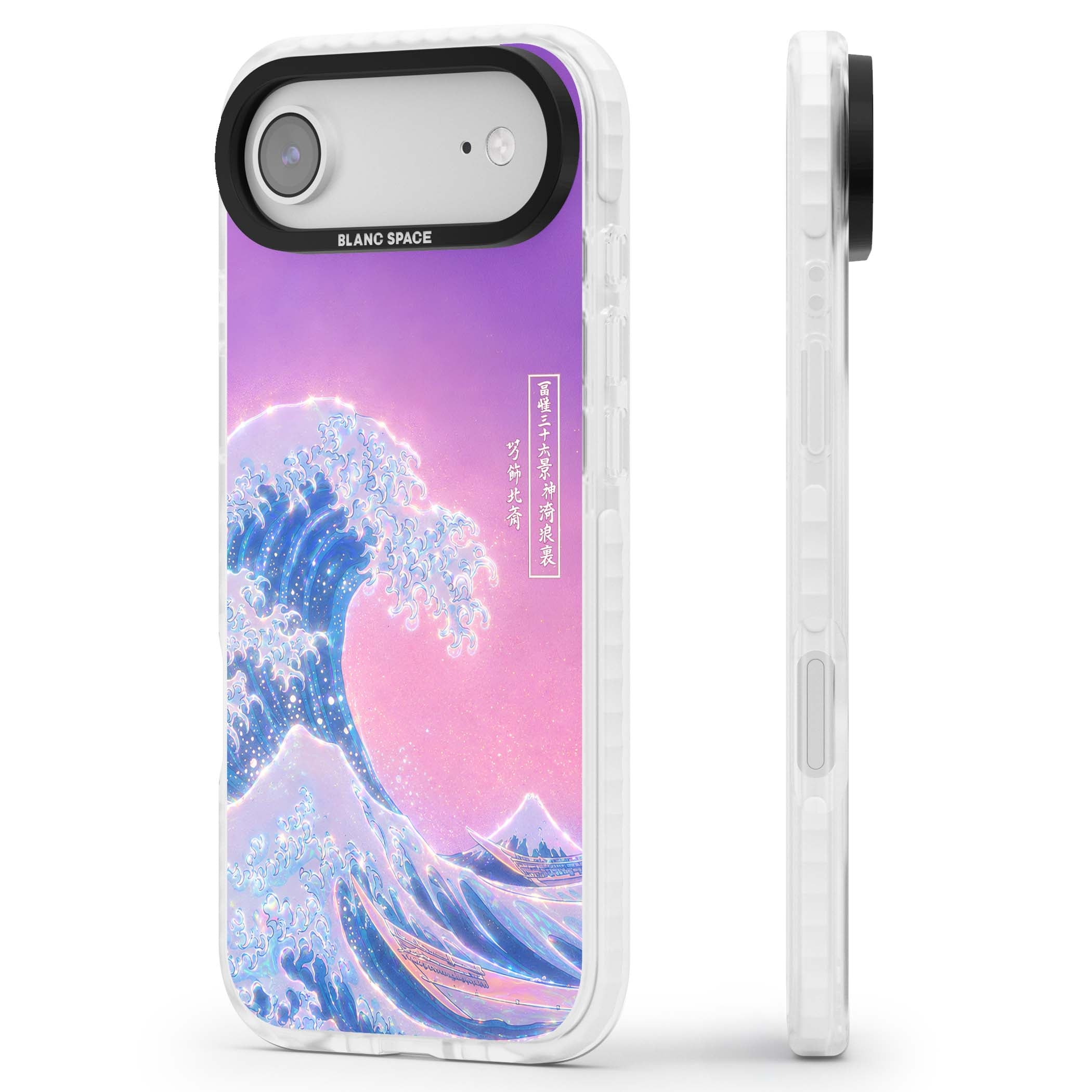 The Great Opal Wave Japanese iPhone case featuring Hokusai's great wave in iridescent pastels with lilac sky and Mou | Impact Magsafe case for iPhone Air