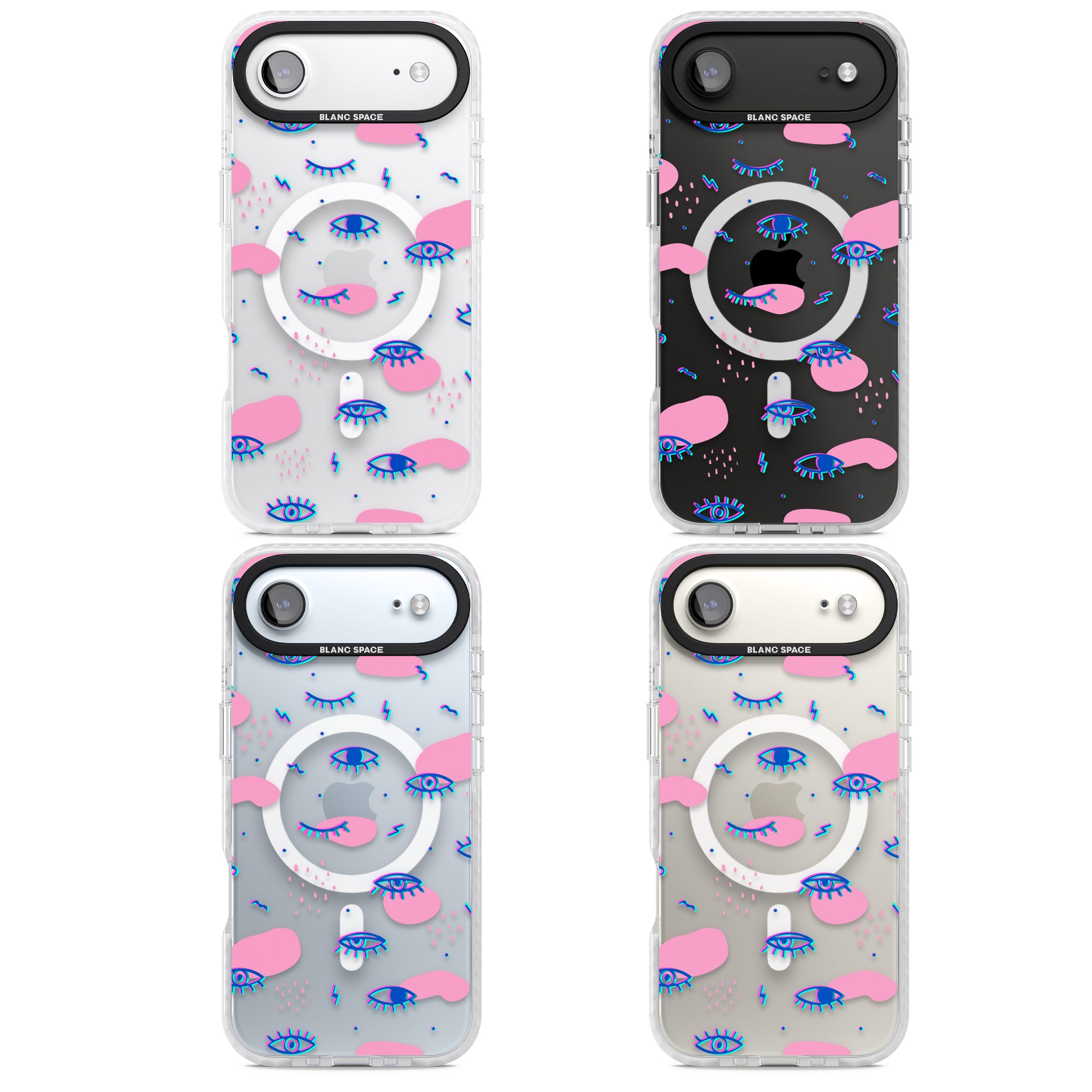 Pink Eye Pattern iPhone 17 Air Impact Pro Clear Phone Case APT Impact Protection