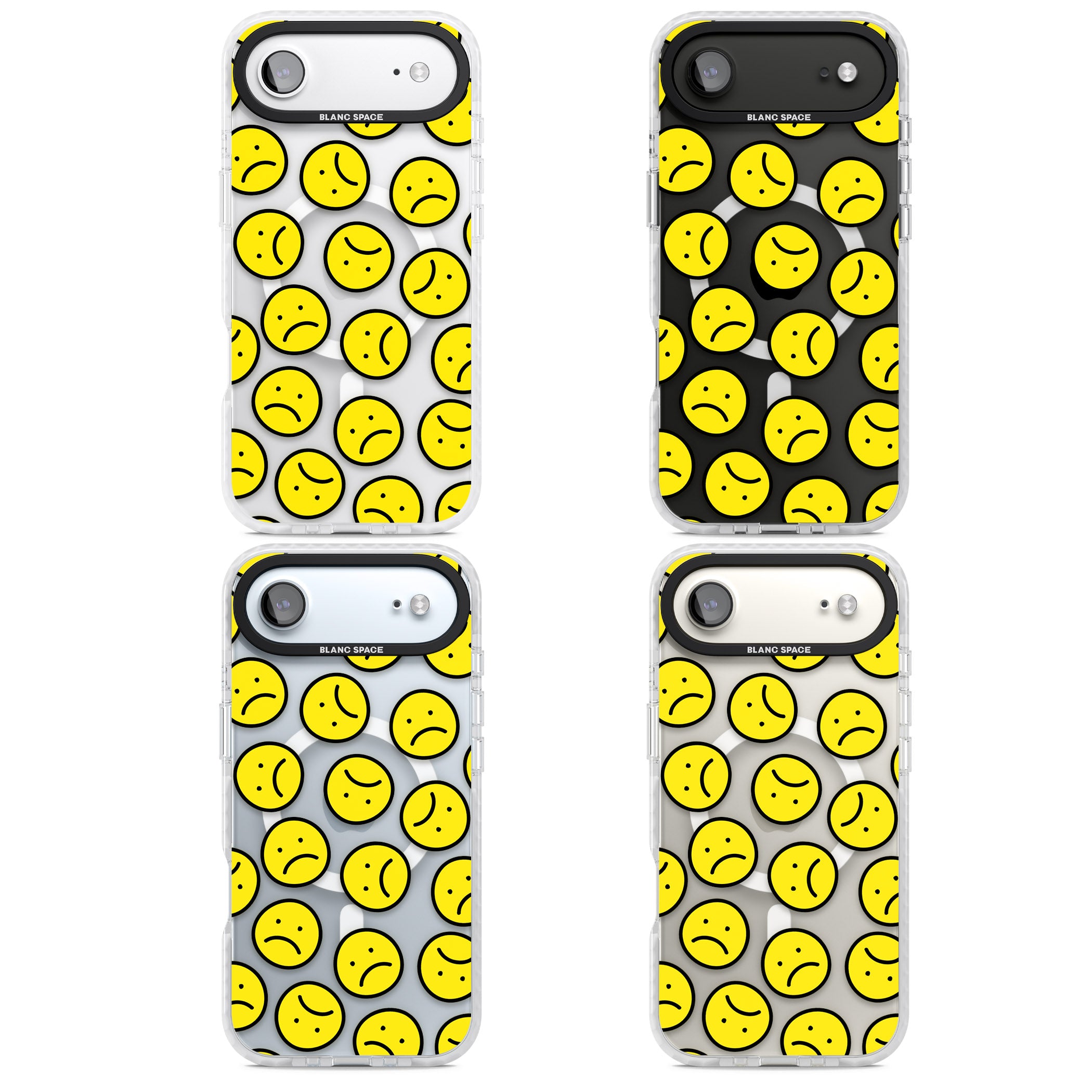 Sad Face Clear Pattern iPhone 17 Air Impact Pro Clear Phone Case APT Impact Protection