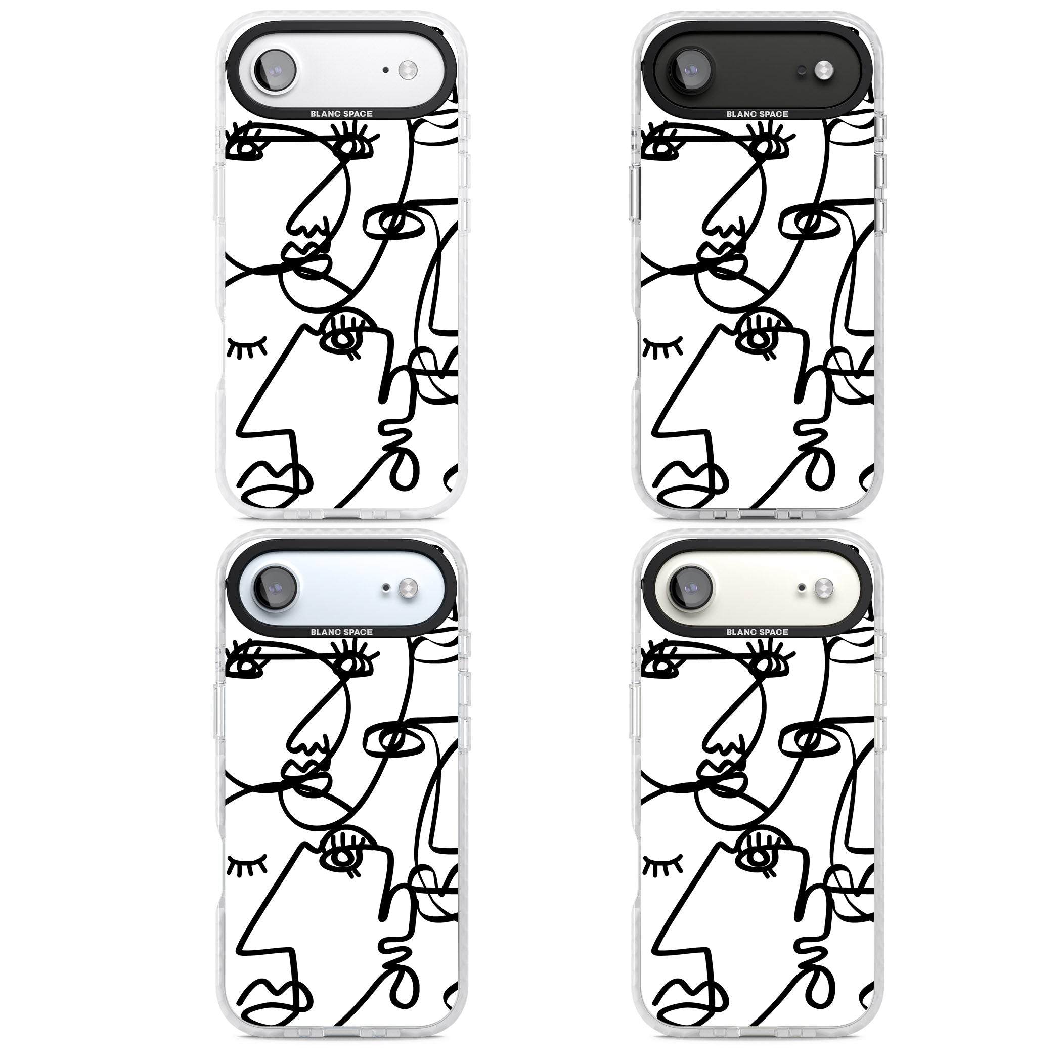 Abstract Line Art Black White iPhone 17 Air Impact Pro Clear Phone Case APT Impact Protection